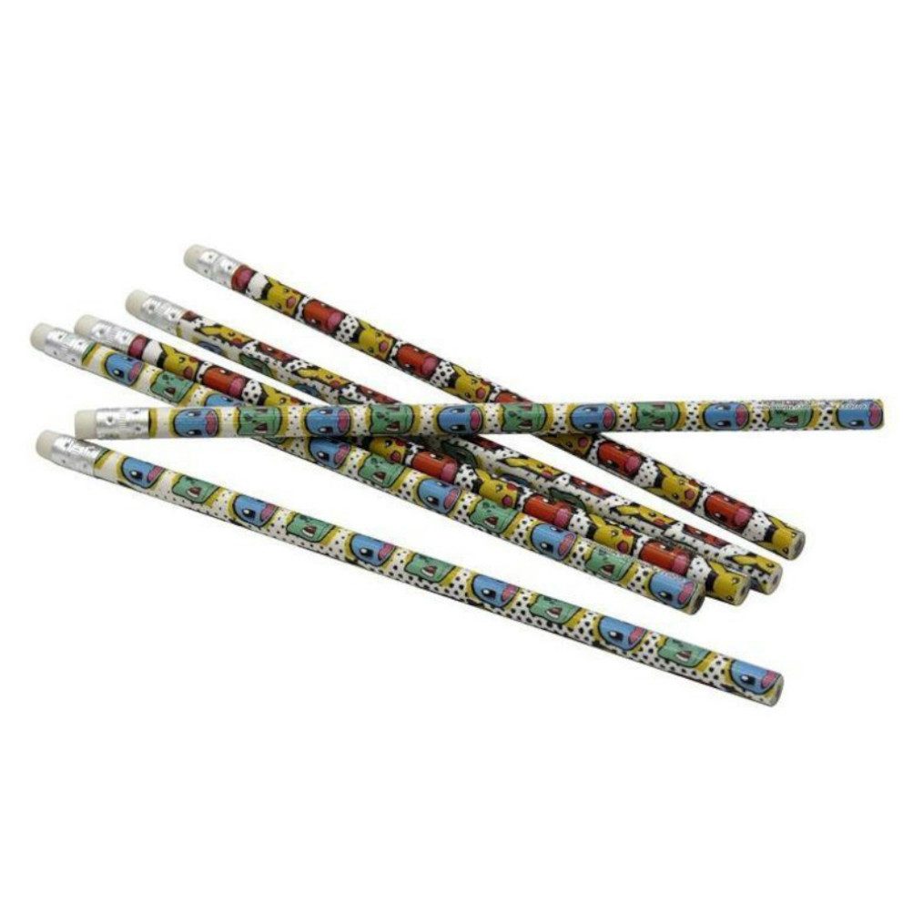 Cyp Bleistift 6x Pokemon Bleistifte mit Radiergummi Mitgebsel Kindergeburtstag, (6-tlg)