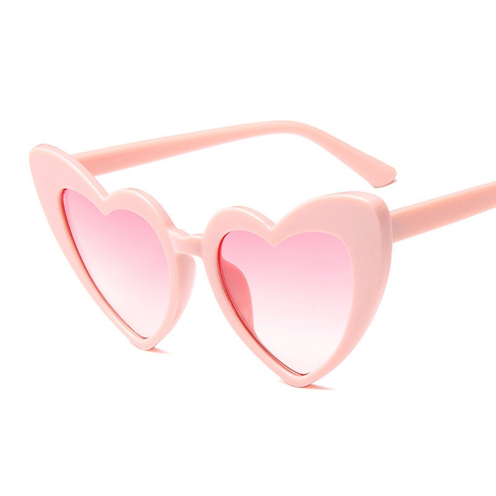 Blusmart Retrosonnenbrille Damen-Sonnenbrille In Herzform, Vintage-Stil, Blendfrei pink a