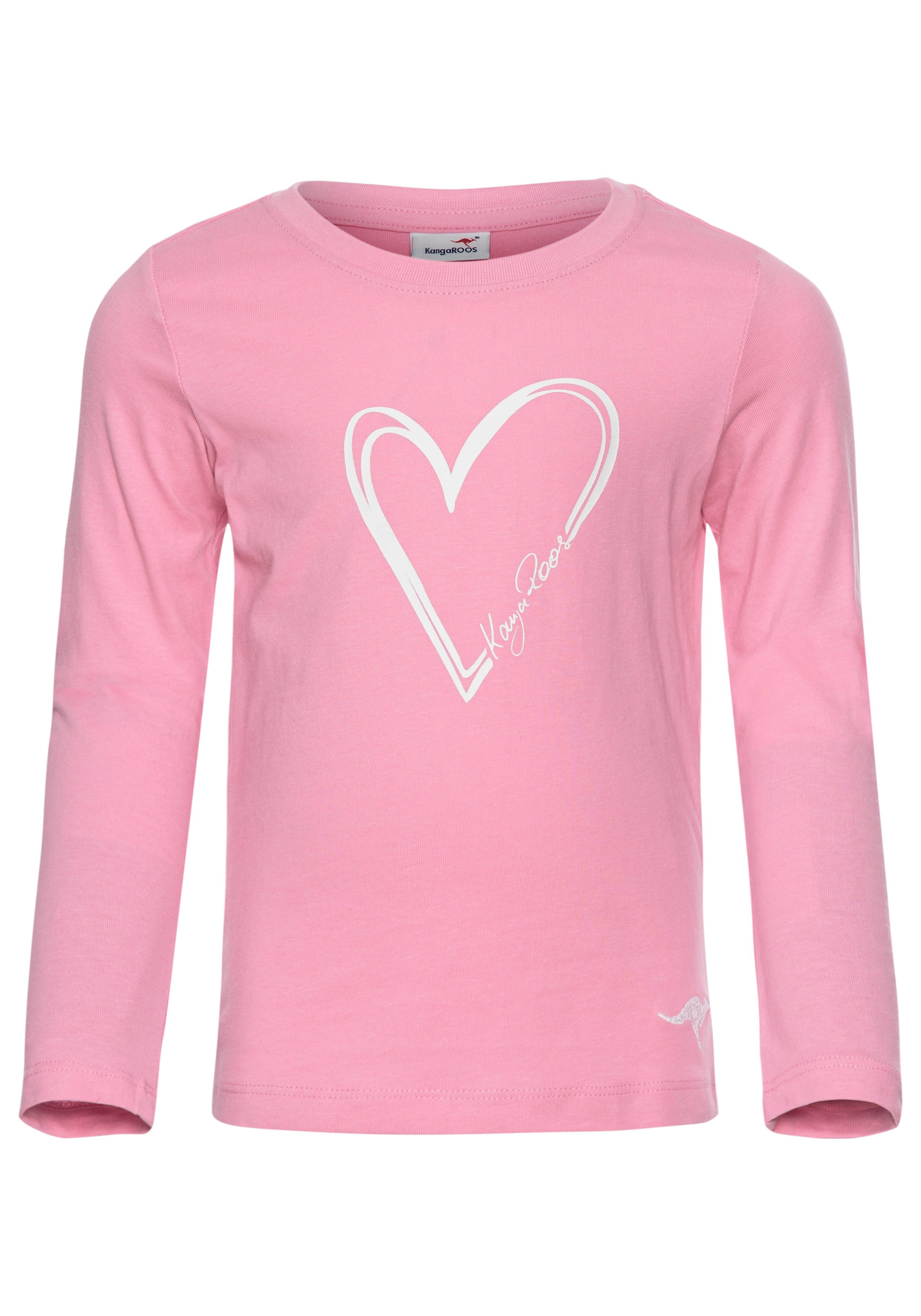 KangaROOS Langarmshirt für kleine Mädchen, süßer Logo-Druck. Reduzierter Preis € 12,99. Unverbindliche Preisempfehlung € 14,99