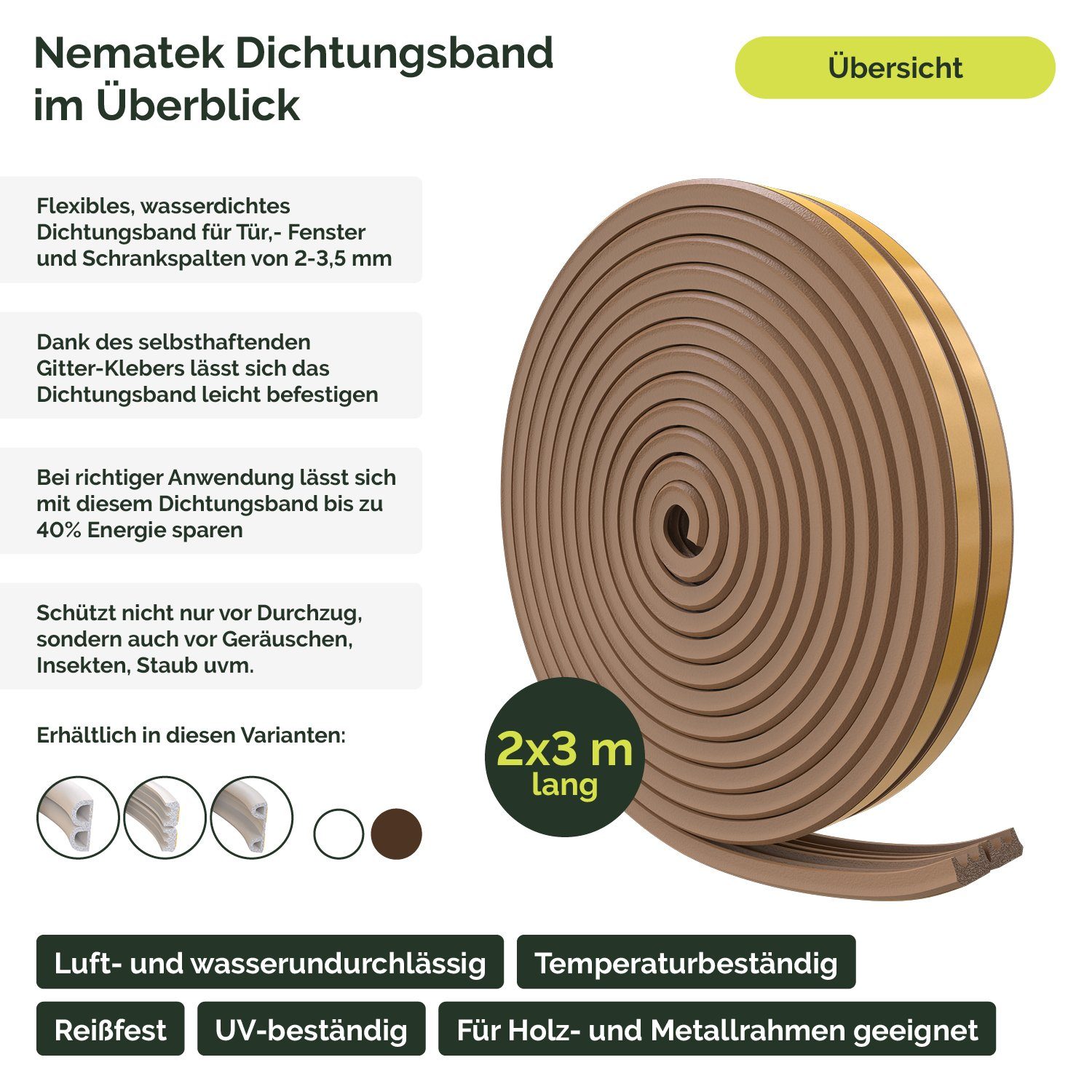 Nematek Insektenschutz-Fensterrahmen Nematek® Dichtungsband für Tür- günstig online kaufen