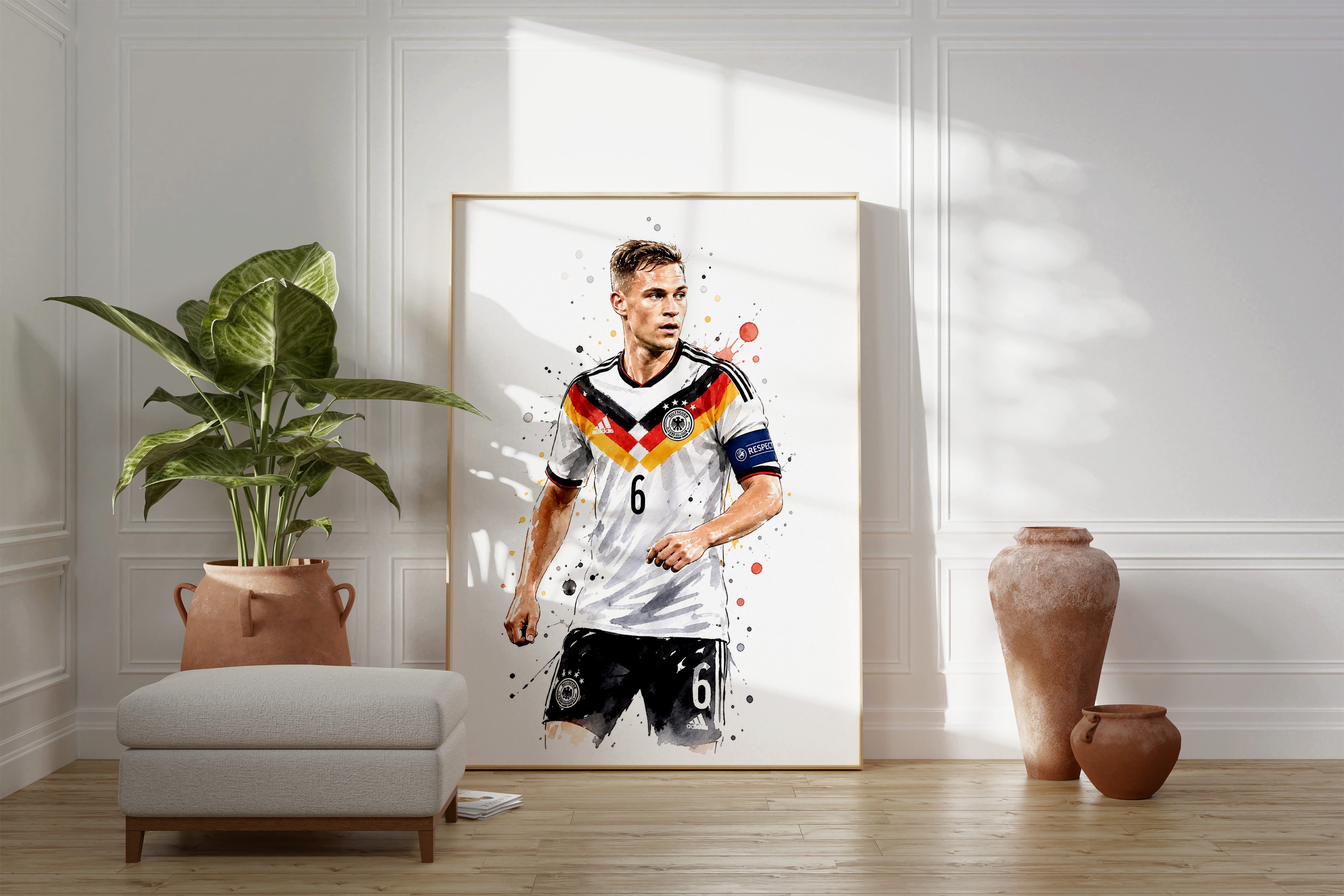 JUSTGOODMOOD Poster Deutschland Fussball Geschenkidee Aquarell Sport Wandbild Deko Print o, (1 St) – Bild 2 von 5