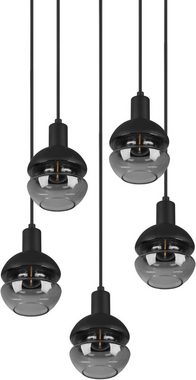 TRIO Leuchten Pendelleuchte Mela, ohne Leuchtmittel, warmweiß - kaltweiß, Hängelampe 5-flammig Glasschirm, exkl 5xE14 max 25W höhenverstellbar