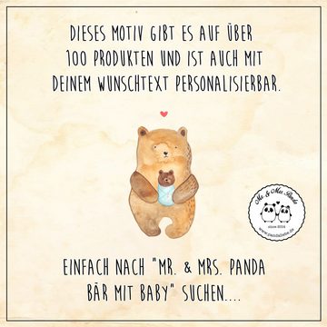 Mr. & Mrs. Panda Tragetasche Bär Baby - Braun Pastell - Geschenk, Beuteltasche, Nichte, Jutebeutel (1-tlg), Modisches Design