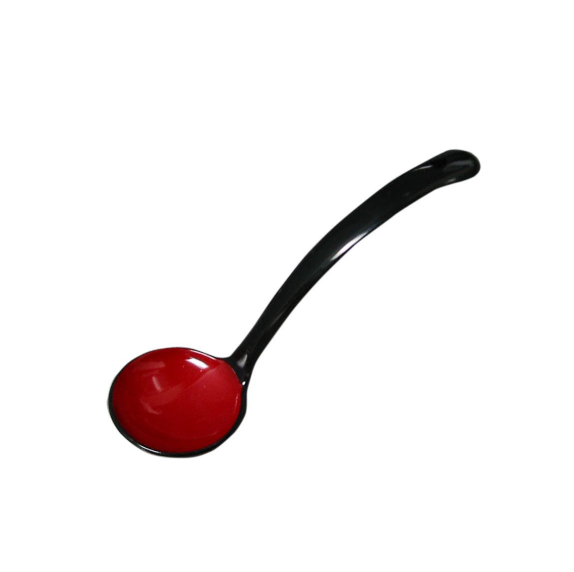Ureshii Suppenlöffel Japanischer Lacklöffel für Suppen, schwarz/rot, 16 cm (1 Stück)