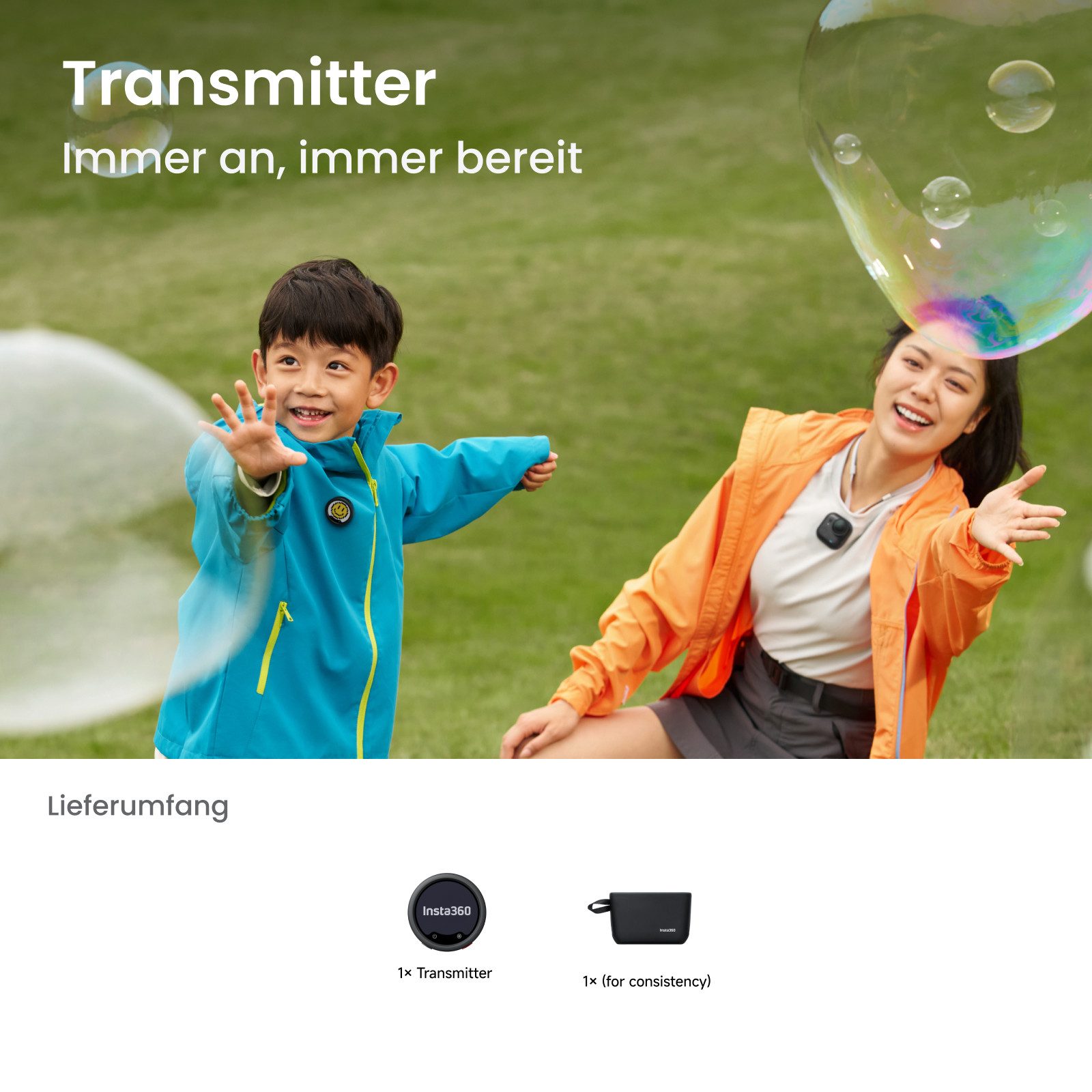 Insta360 Mikrofon, Insta360 Mic Pro, kabelloses Mini-Lavalier-Mikrofon für Phone/Kamera