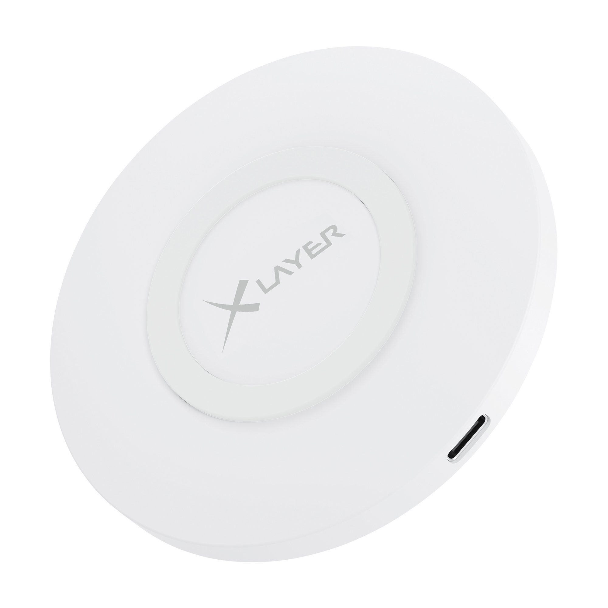 XLAYER Ladegerät XLayer Wireless Charging Pad Basic 10W Qi-zertifiziert White Wireless Charger