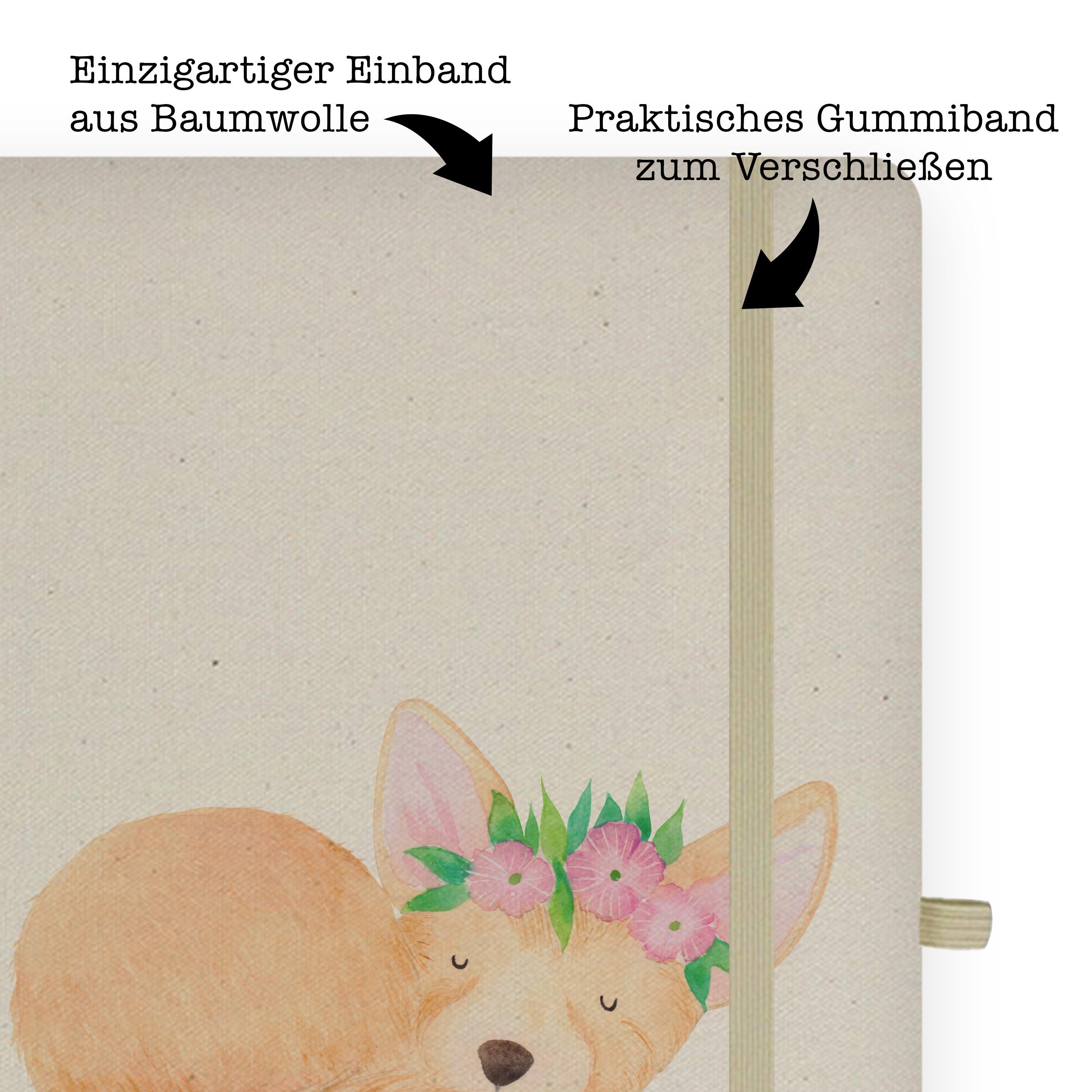 Mr. & Mrs. Panda Schreib Panda Transparent - & Geschenk, Wüstenfuchs Blumenkranz Mrs. Adressbuch, - Notizbuch Mr