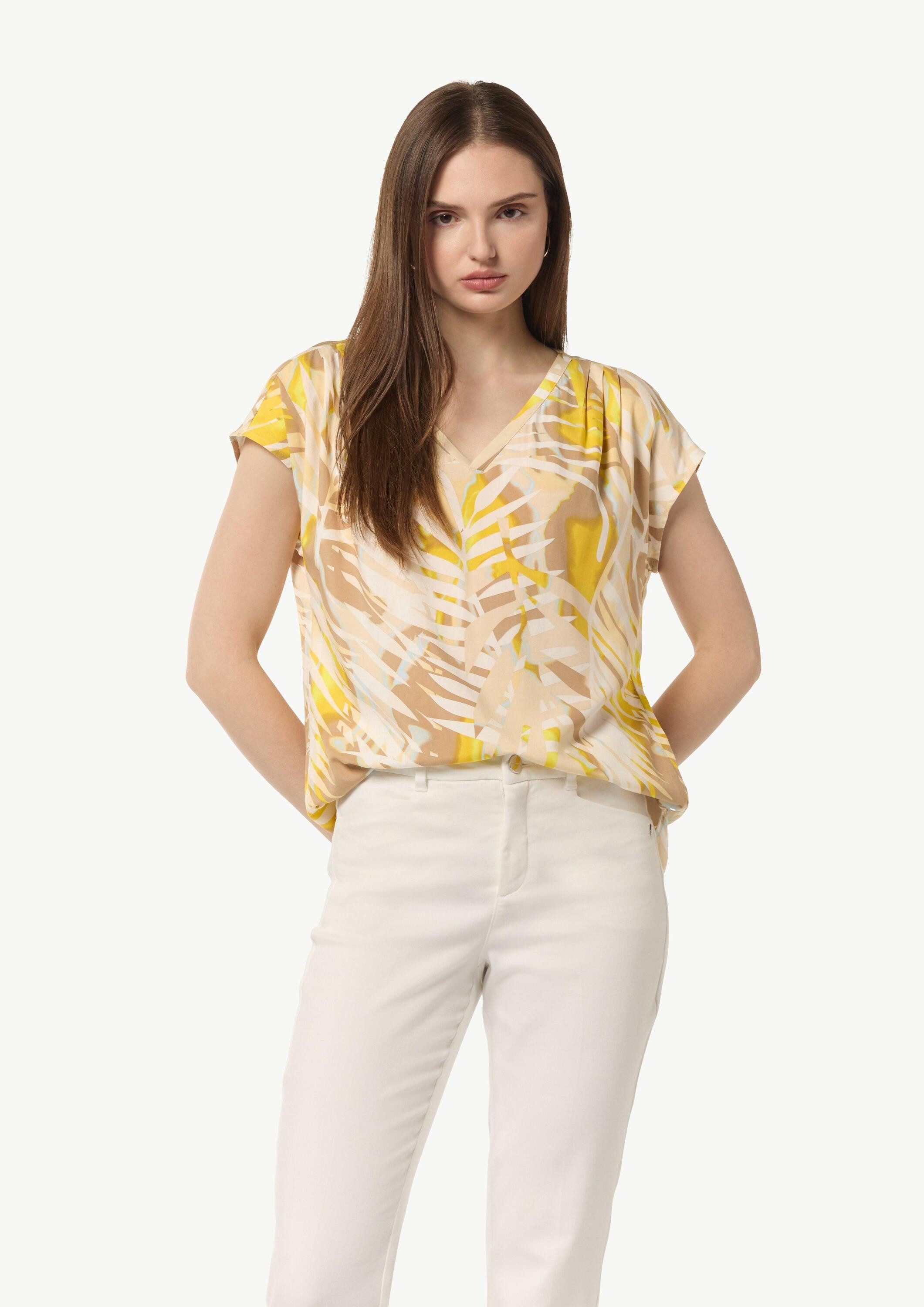 comma Kurzarmbluse Bluse Blusenshirt mit All-over-Print günstig online kaufen