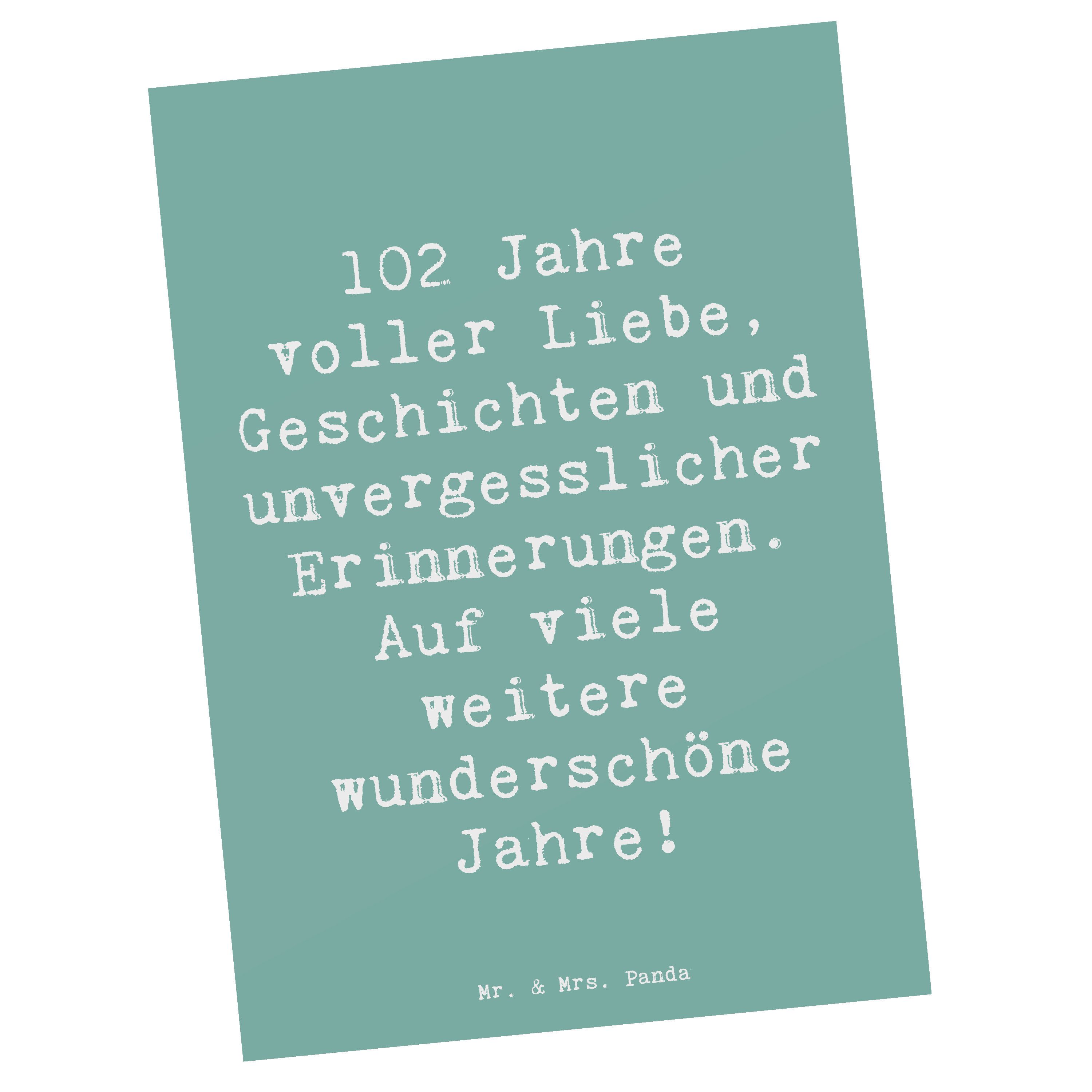Postkarte Spruch 102. Geburtstag - Meeresbrise - Geschenk, Liebe, Meilenstein f