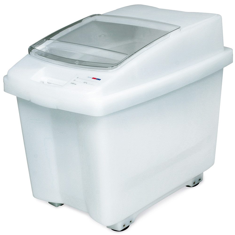 BRB-Lagertechnik Futterbehälter 100 Liter Futtermittelbehälter für Trockenfutter, mit Rollen, Polyethylen-Kunststoff, Großvolumiger Vorratscontainer für Trockenfutter