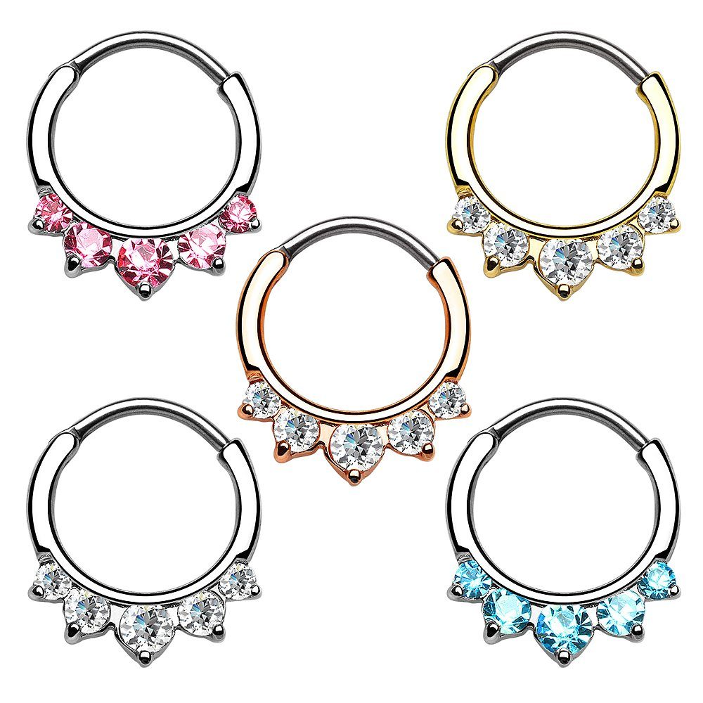 Taffstyle Nasenpiercing Piercing Ring Strass Stein Spitzen Septum Tragus, P günstig online kaufen