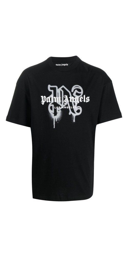 PALM ANGELS Print-Shirt Palm Angels Los Angeles Monogram Print T-Shirt Schwarz Herren