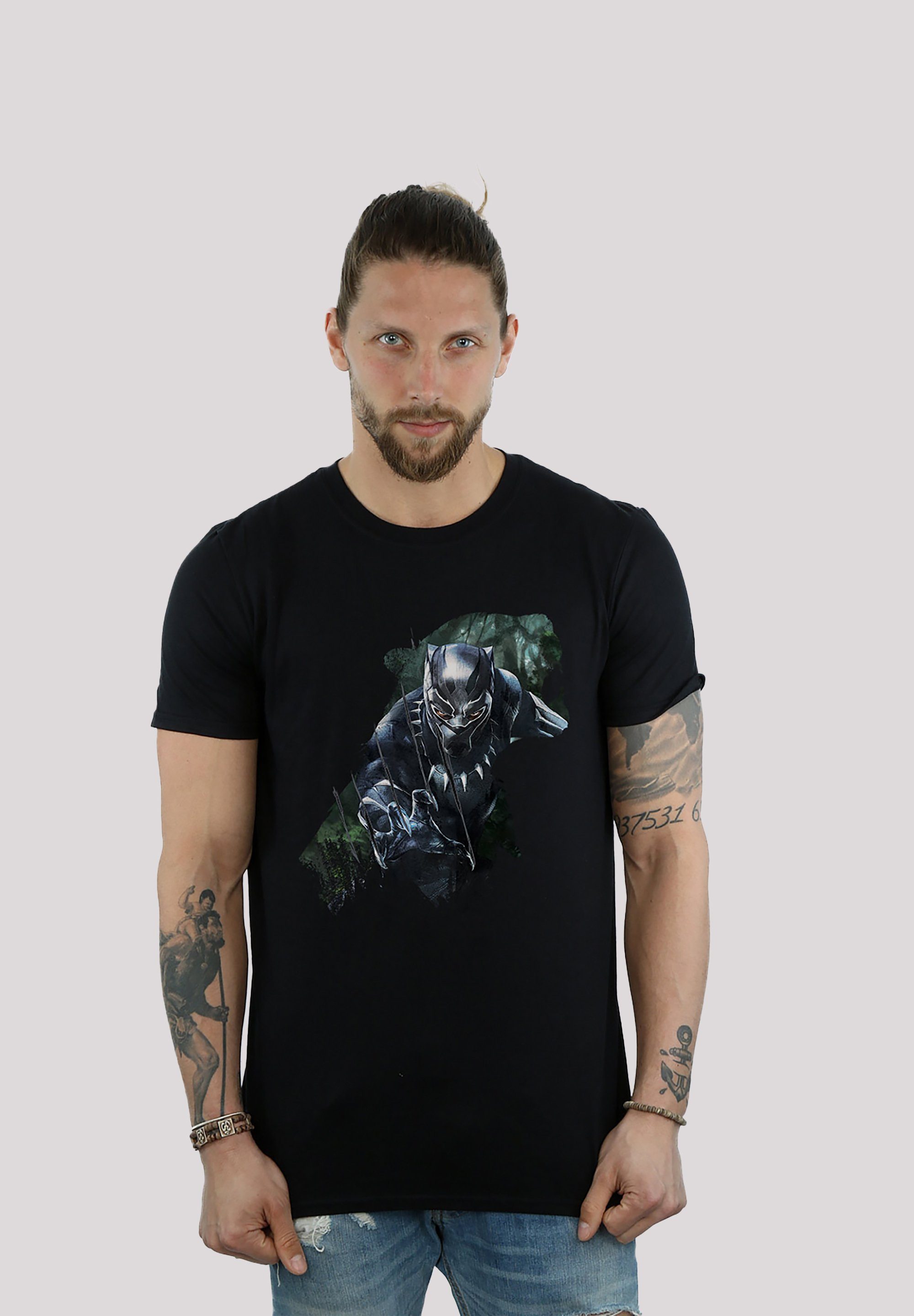 F4NT4STIC T-Shirt Marvel Black Panther Wild Sillhouette Print schwarz