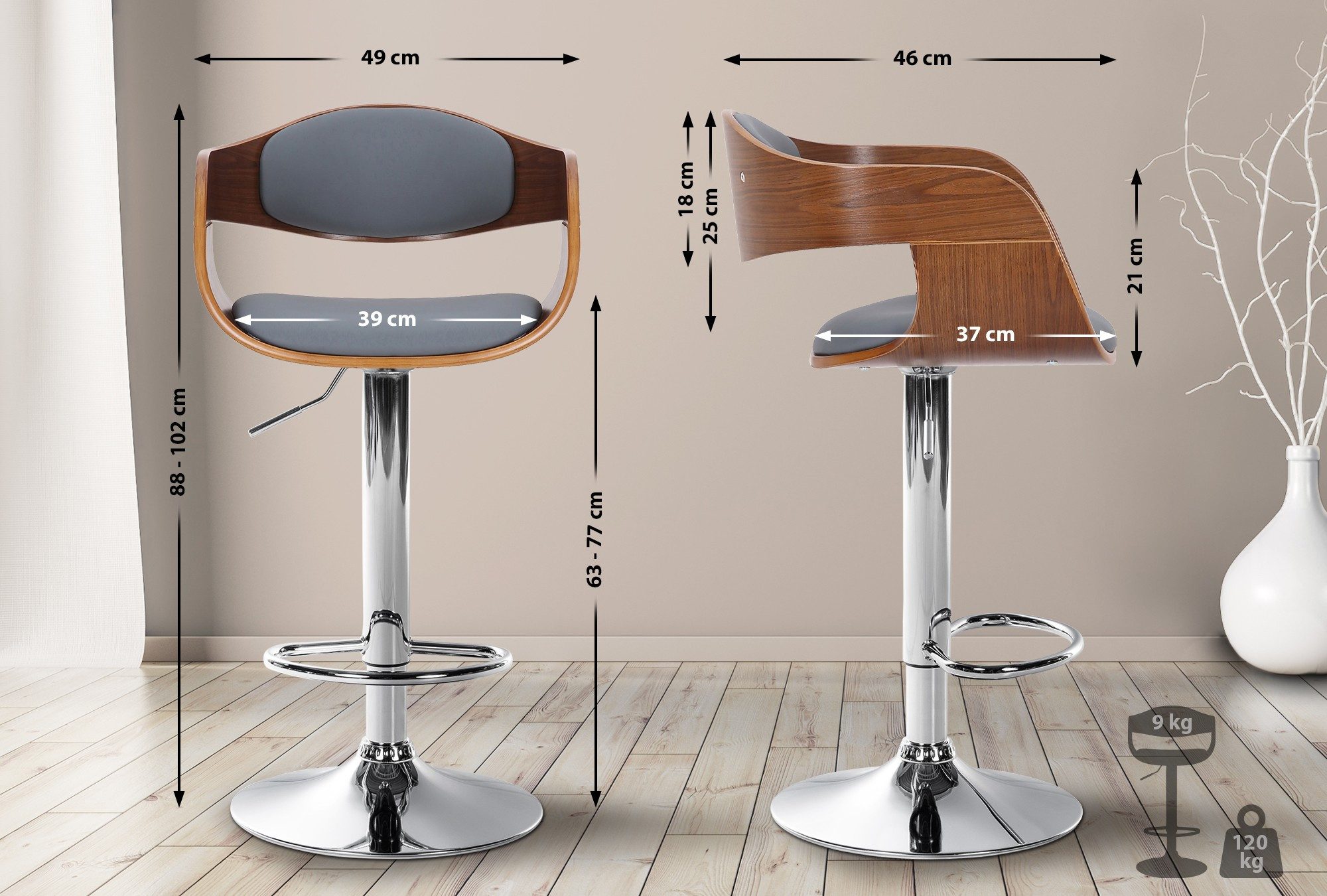 CLP Barhocker Kingston, Kunstleder-Bezug, Hocker-Sitz aus günstig online kaufen