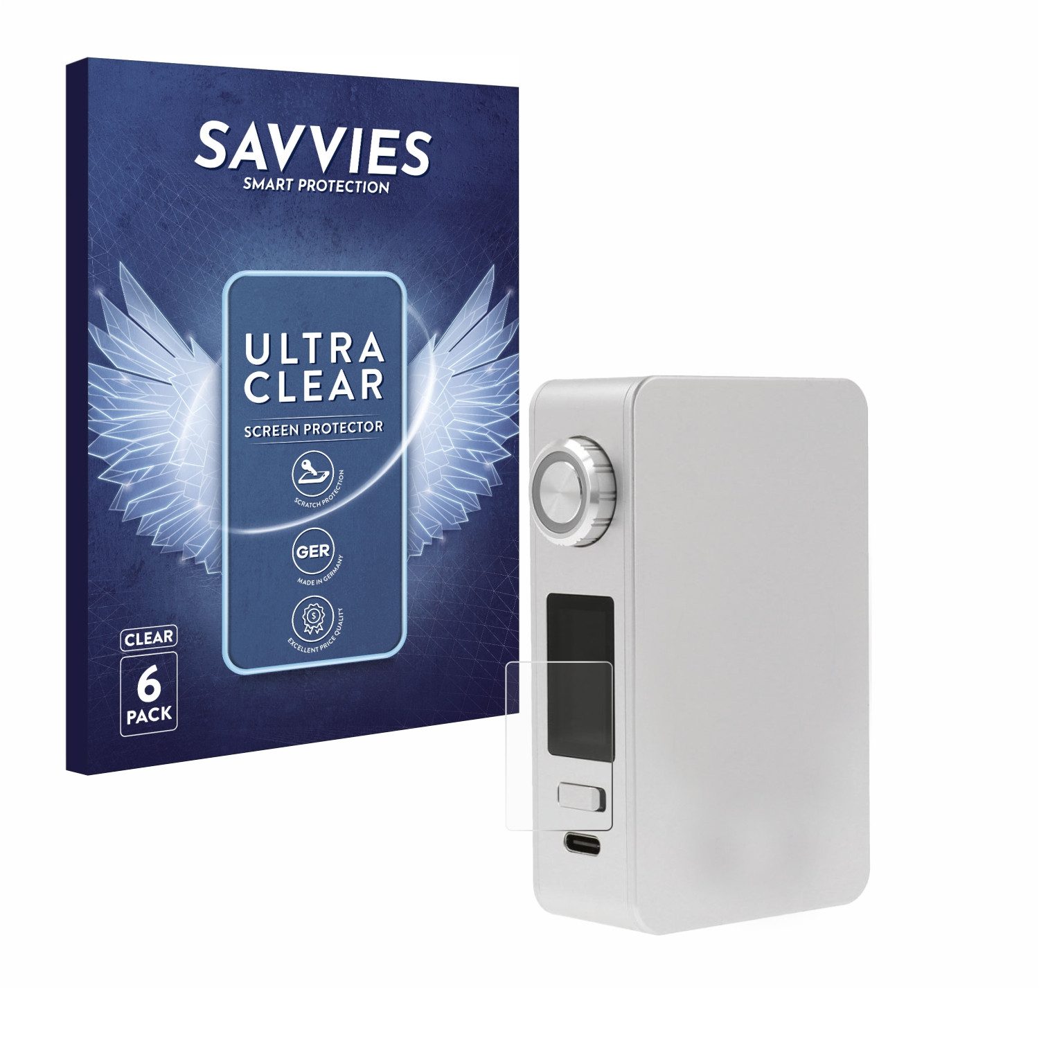 Savvies Displayschutzfolie Schutzfolie für Lost Vape Centaurus M200, 6 Stück, Displayschutz Schutz Folie Klar Transparent