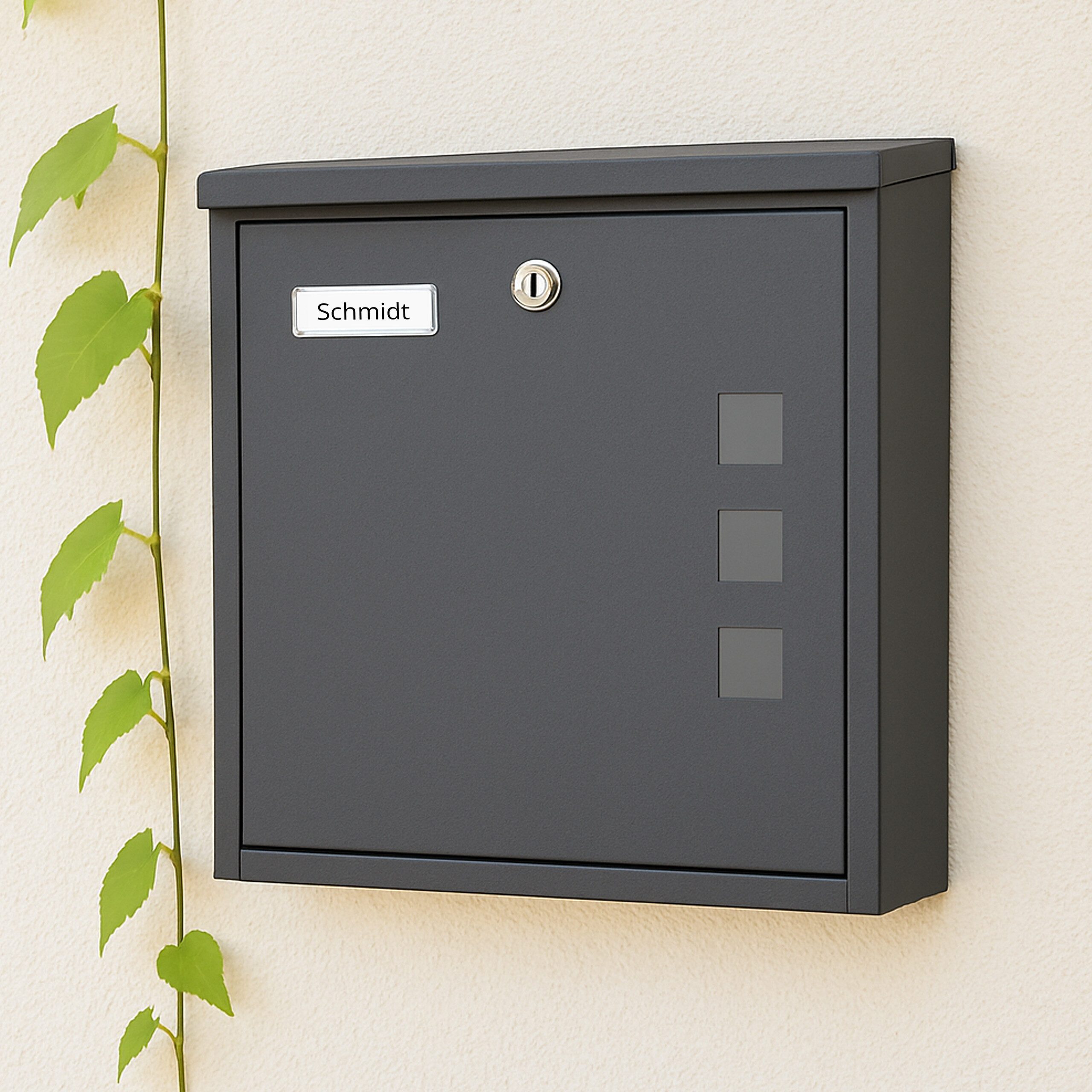 relaxdays Wandbriefkasten Briefkasten mit Sichtfenster, weiß