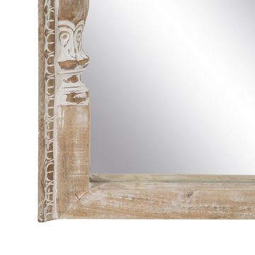 Bigbuy Spiegel Ankleidespiegel Weiß natürlich Glas Mango-Holz Holz MDF Vertikal 76 x
