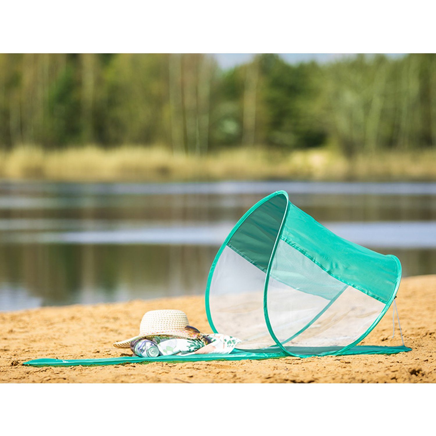 Personen: mit Sonnenschutzdach; Mint 1, Tracer neigbarem 145x70cm Strandmuschel, Strandmatte