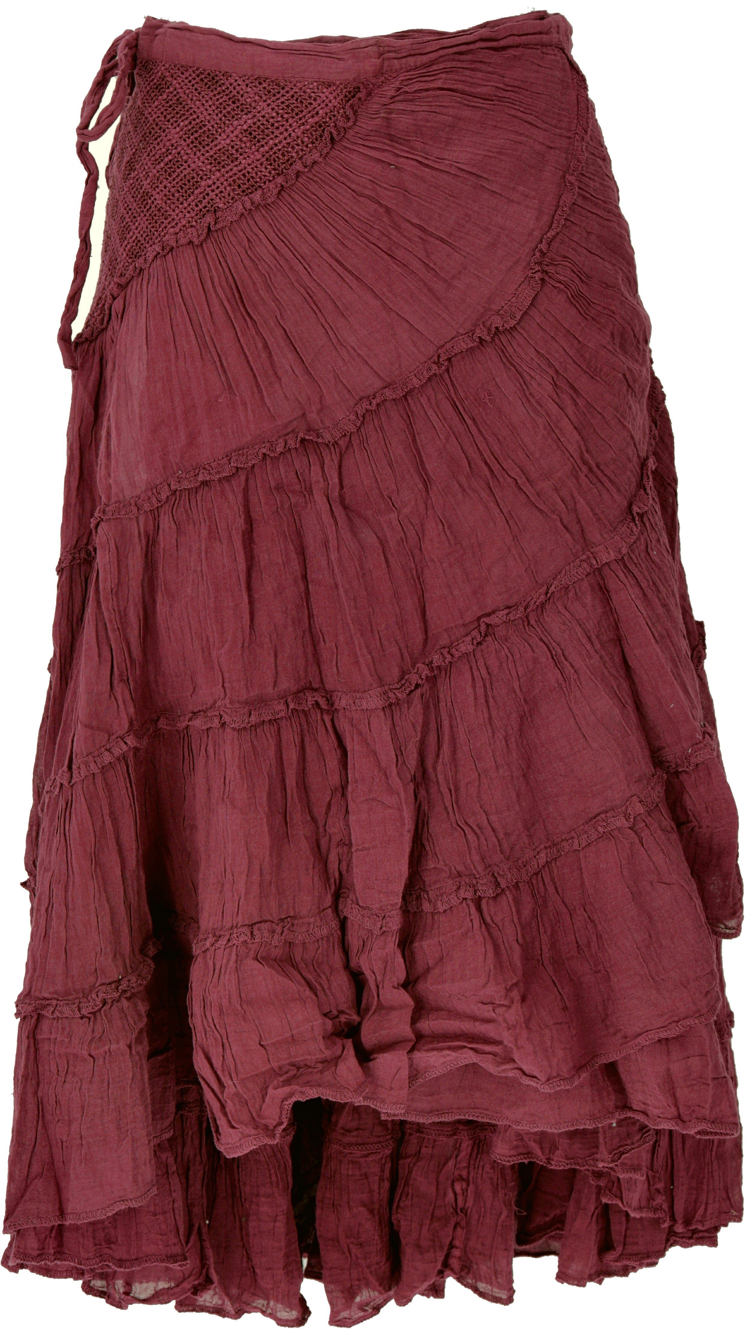 Guru-Shop Minirock Boho Wickelrock, Krinkelrock, Maxirock,.. alternative Bekleidung