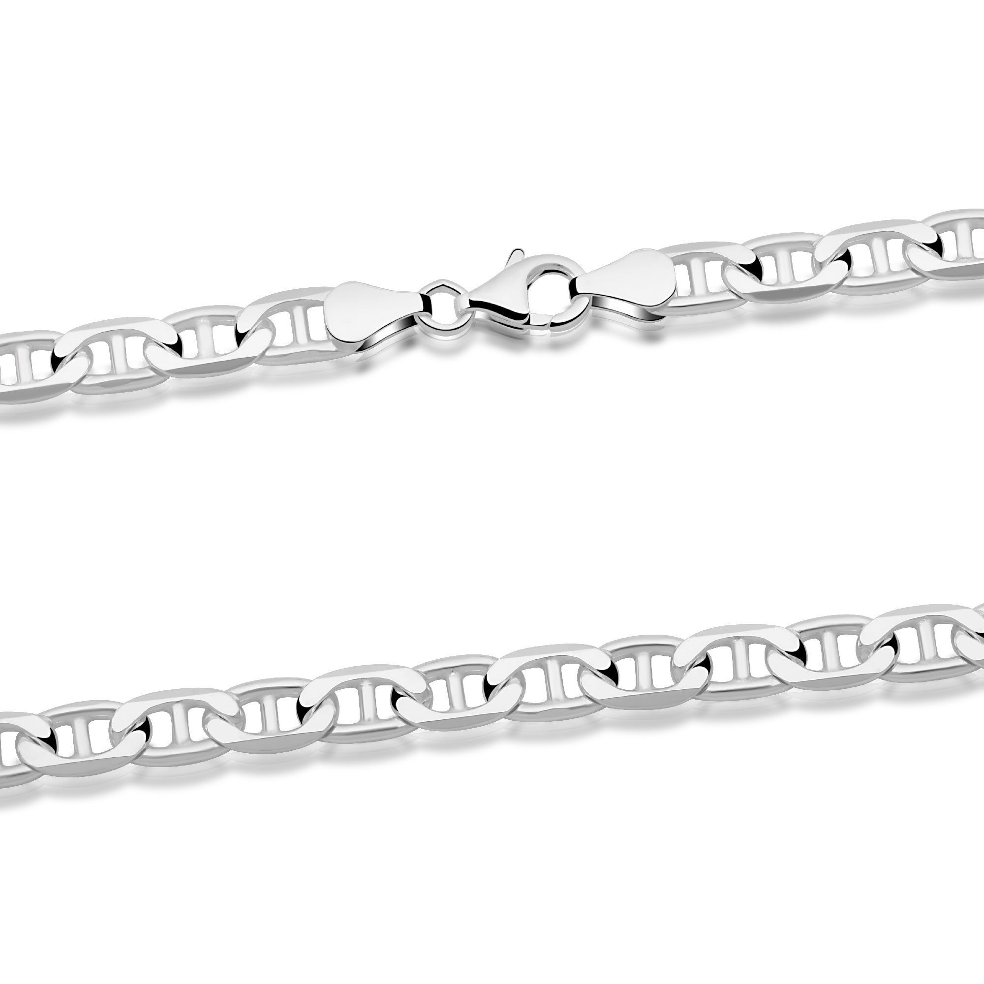 Tony Fein Silberarmband Stegpanzerarmband 5,5 mm 925er Sterling Silber Massiv, Made in Italy für Damen und Herren – Bild 4 von 5