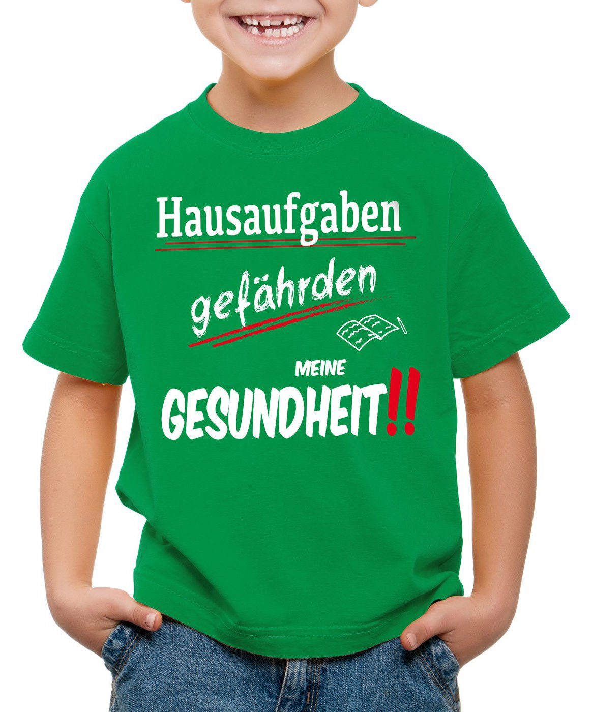 style3 Print-Shirt Kinder T-Shirt Hausaufgaben gefährden Gesundheit Sprüche  Fun schule schüler uni online kaufen | OTTO