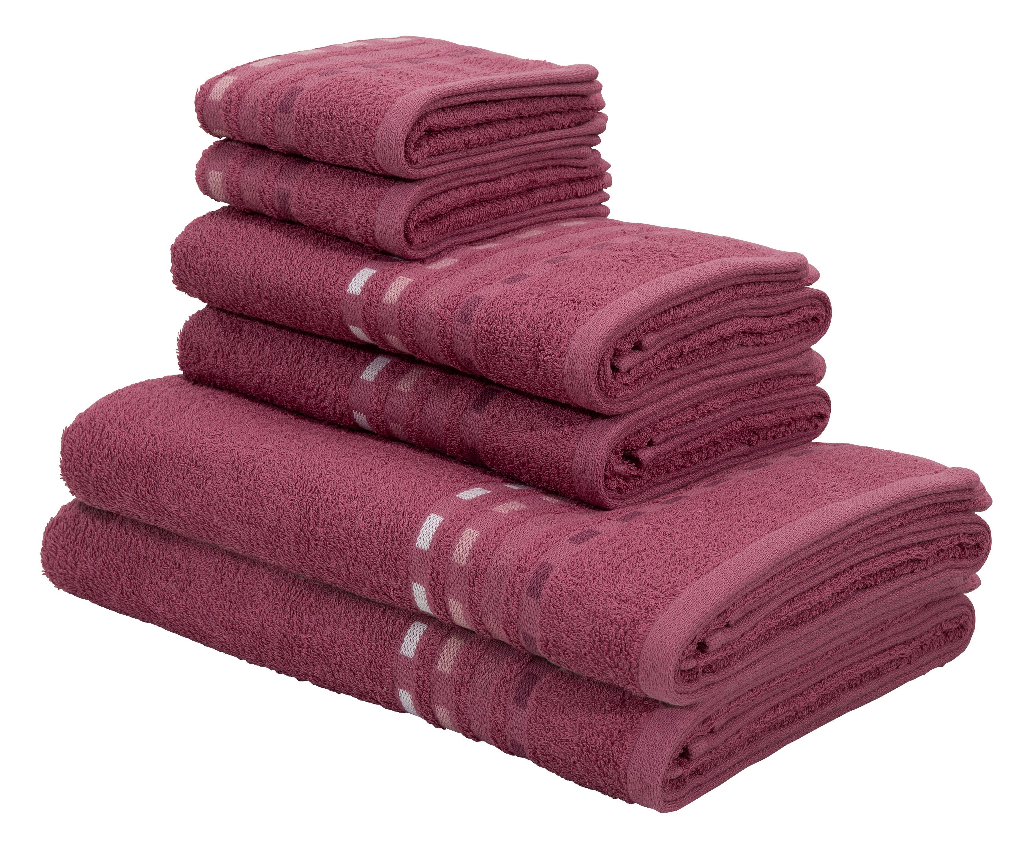 Home affaire Handtuch Set Kelly, Frottier, (Set, 6tlg), Handtücher mit