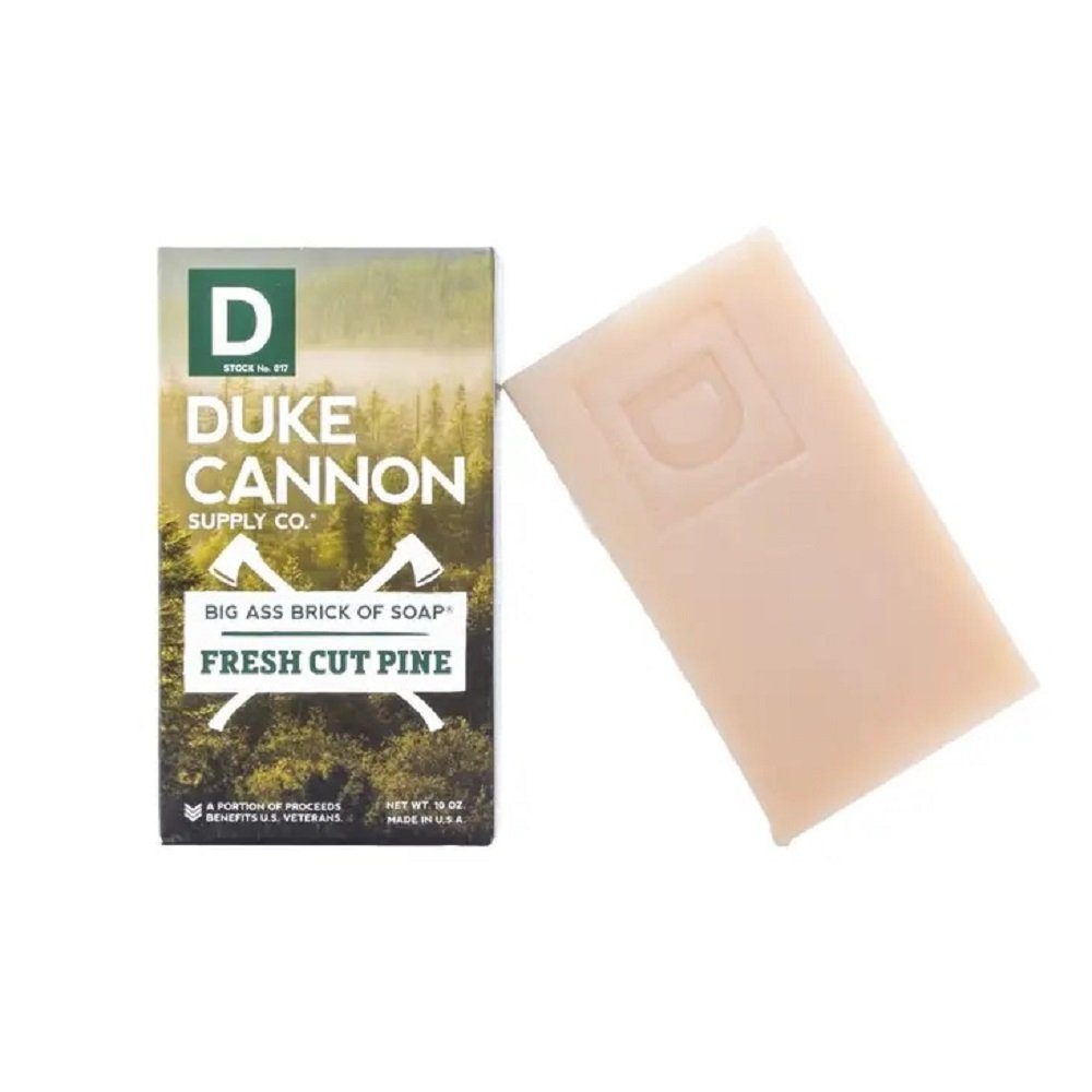 Duke Cannon Feste Duschseife Big Ass Brick of Soap Big Fresh Cut Pine Echte Männerseife aus den USA, 300 gr Seifenstück