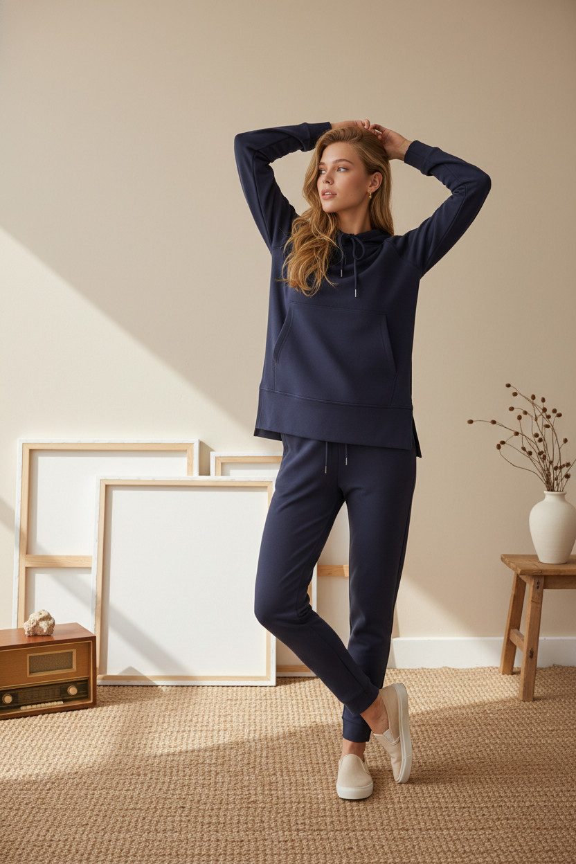 Zuckerwatte Kapuzensweatshirt aus weicher Modalmischung