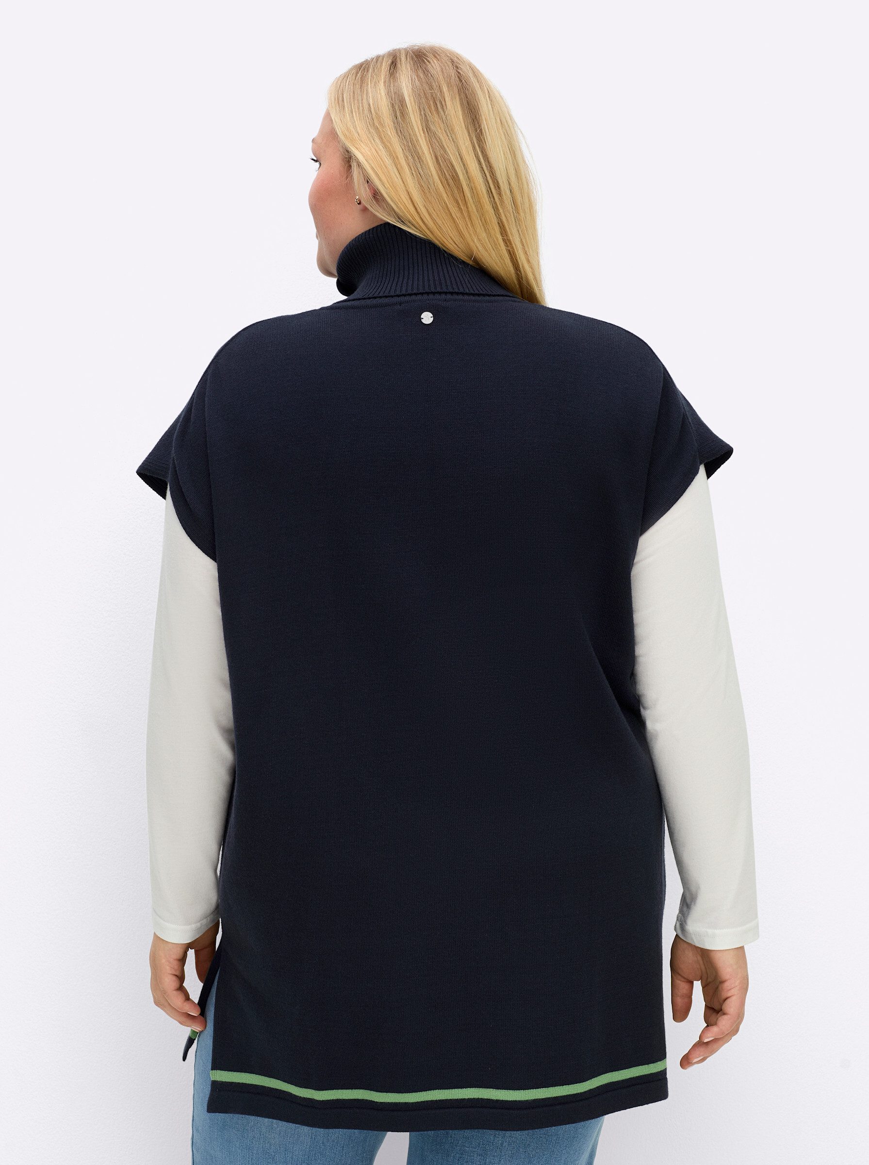 Sheego Pullunder Pullunder Überschnittener Arm Jersey