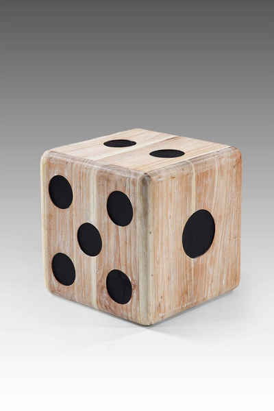 More2Home Beistelltisch als Würfel, CUBE-2, Teak-Holz white-wash, 40 cm