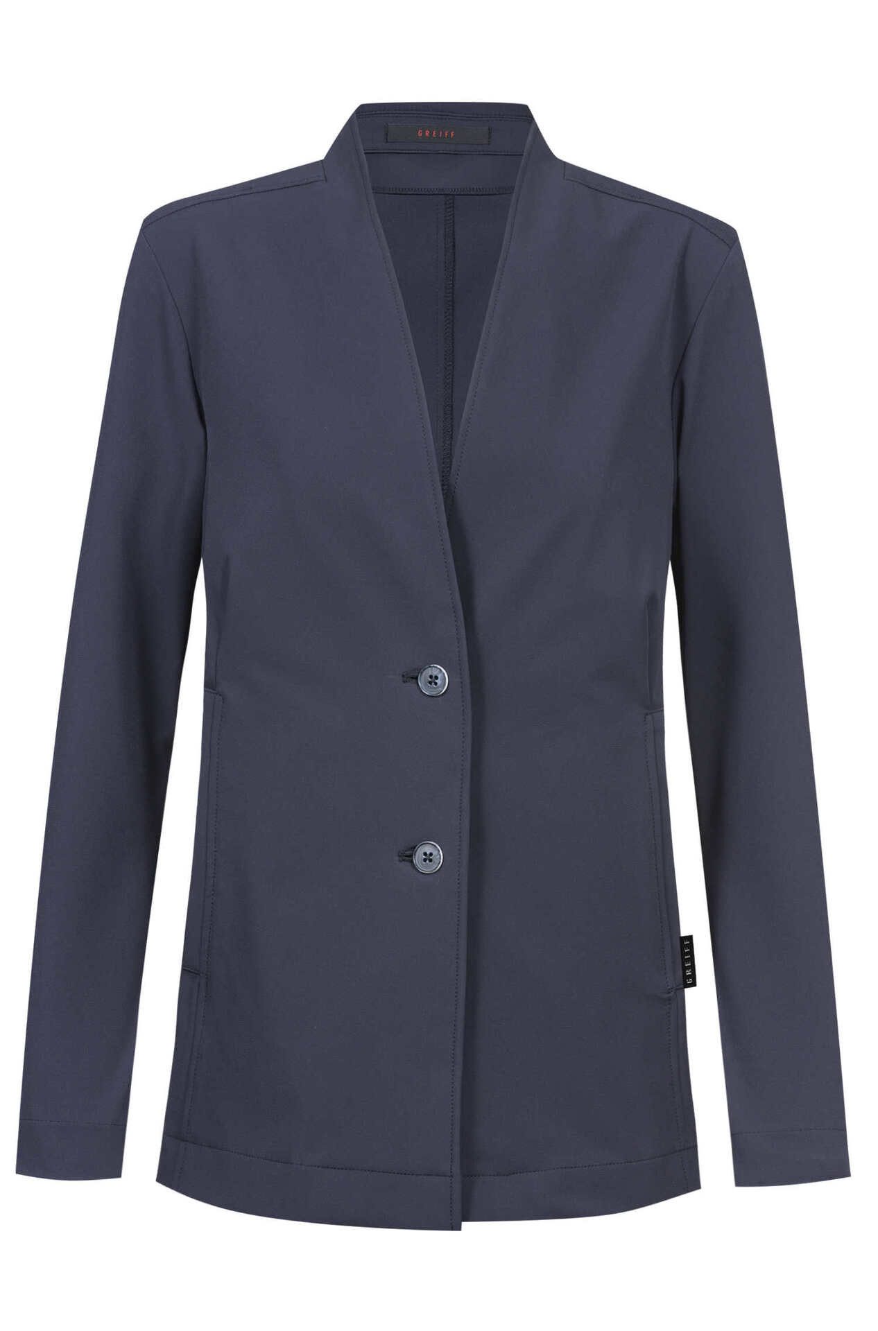GREIFF Jackenblazer Greiff FLOW Damen Business Blazer V-Neck Regular Stretch Marine