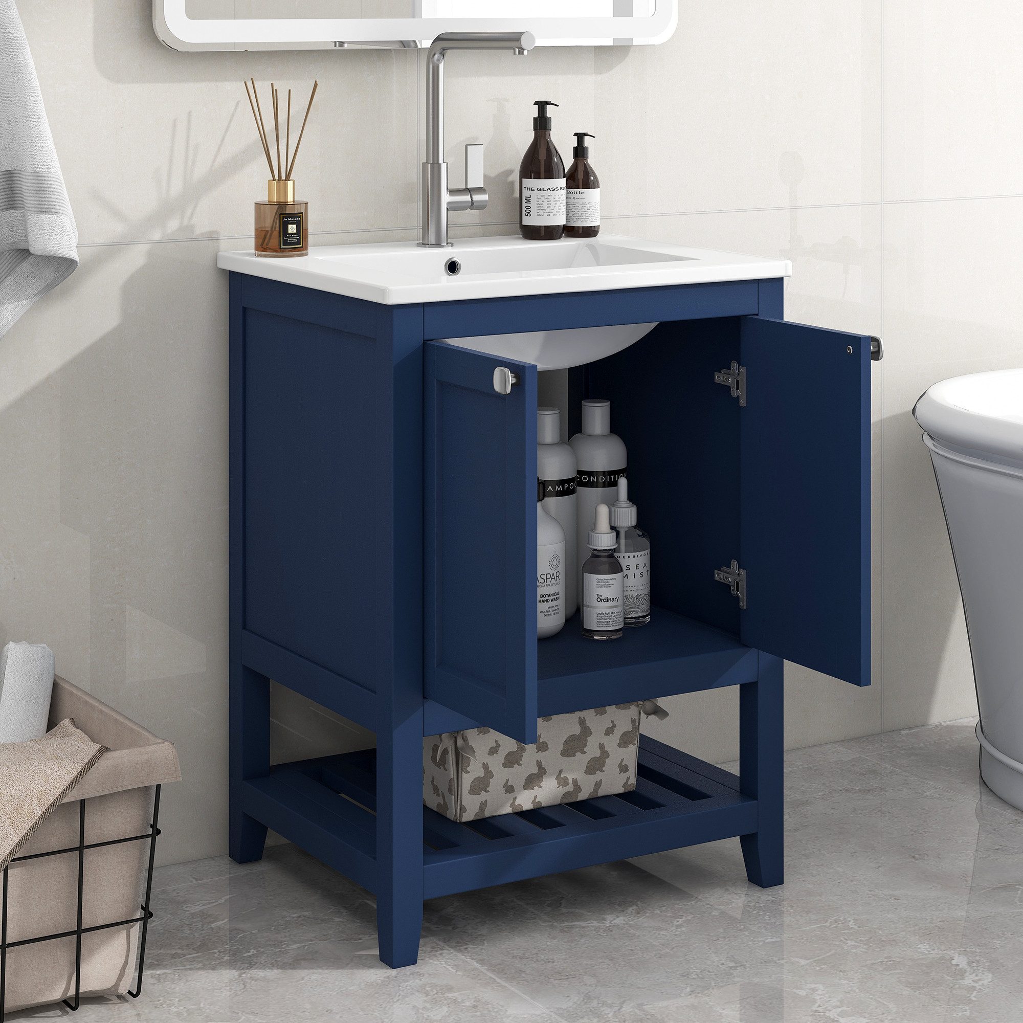Flieks Waschtisch (1-St), Badezimmerschrank mit Waschbecken, günstig online kaufen