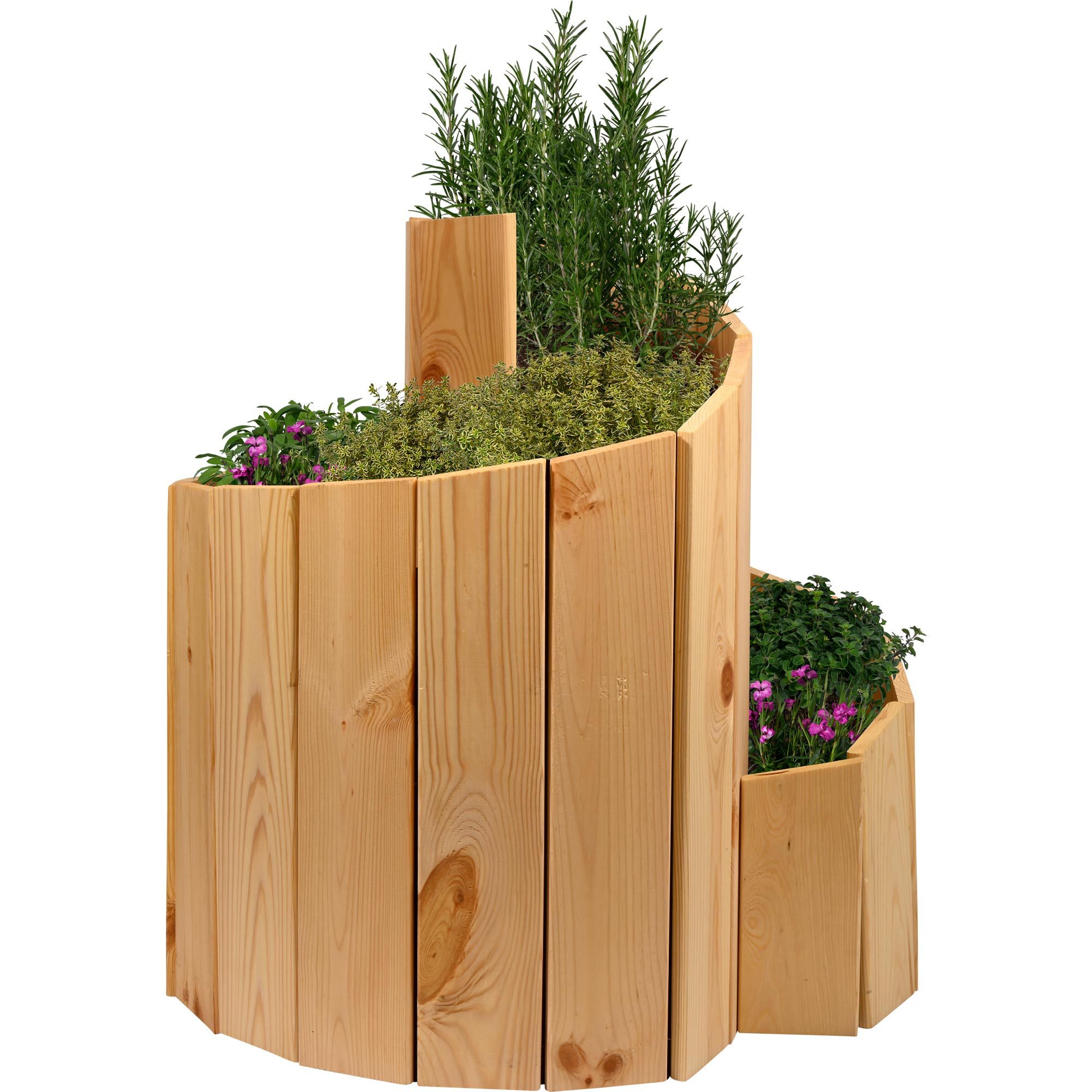 dobar Kräuterspirale Massivholz, Bausatz, Maße der Kräuterspirale: ca. 250 x 1,6 x 68 cm (L x B x H)