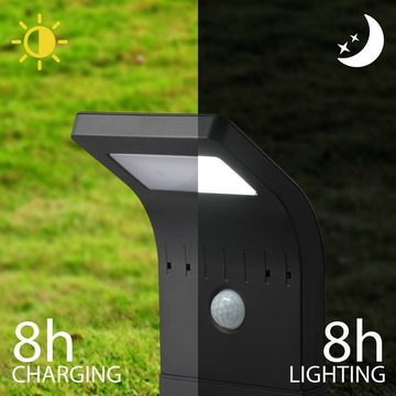Sygonix LED Solarleuchte Solar-LED-Gartenleuchte mit PIR-Bewegungsmelder, Mit Sensor, Automatische Abschaltung, Mit Dämmerungsfunktion