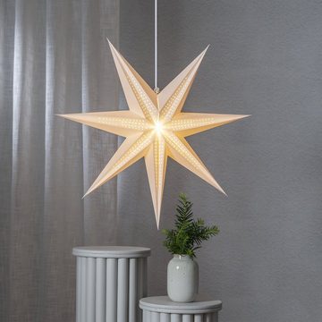 MARELIDA LED Stern Papierstern Leuchtstern Weihnachtsstern Advent Faltstern 60cm weiß