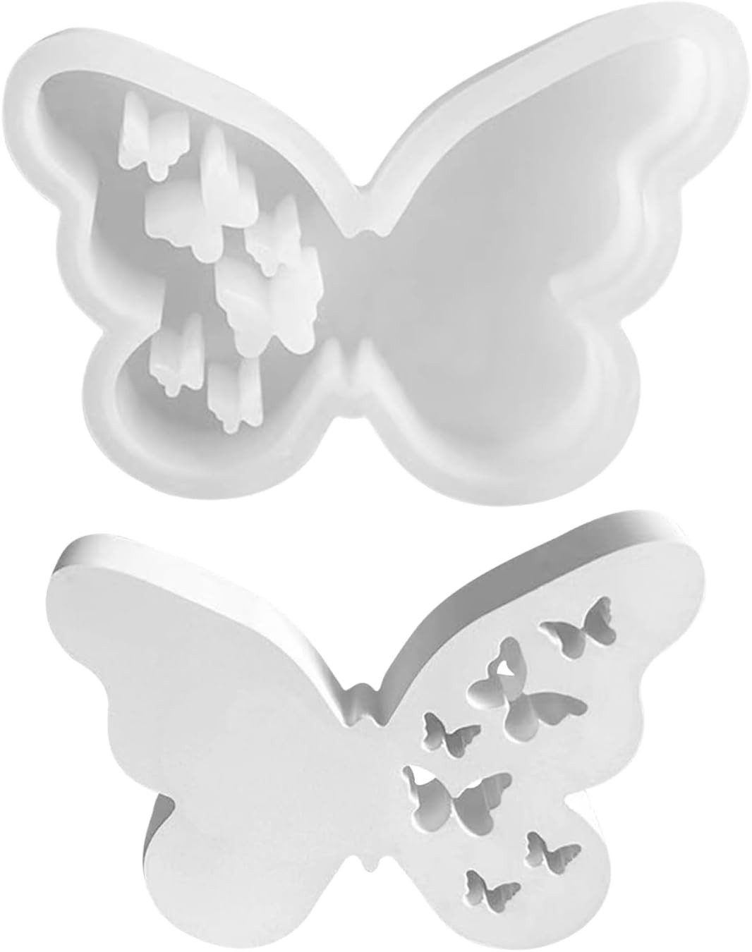 Coonoor Modellierwerkzeug Weihnachten Silikonform Schmetterling,DIY Schmetterling Gipsform, (2 St)
