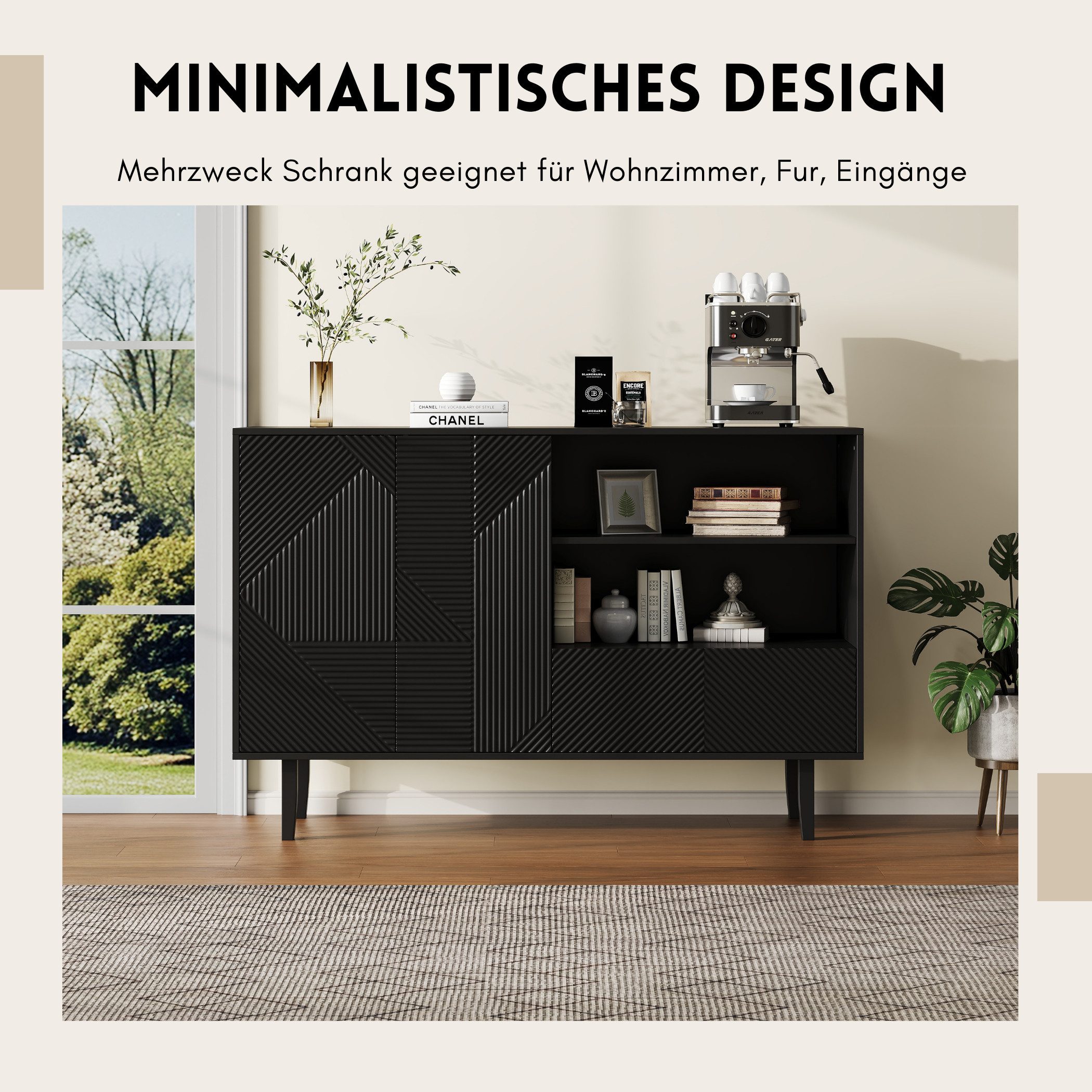 SeedWave Sideboard Allzweck Griffloses Sideboard Anti-Kipp günstig online kaufen