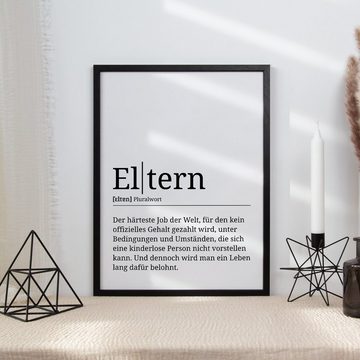 Tigerlino Poster Eltern Definition Wandbild Mama Papa Geschenk Muttertag Vatertag