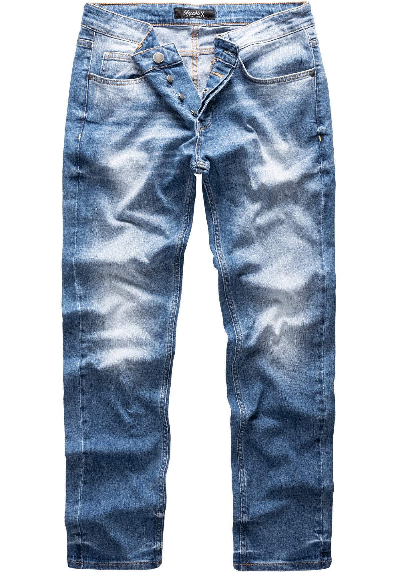 REPUBLIX Straight-Jeans NAT Herren Regular Fit Destroyed Jeans