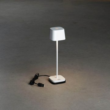 KONSTSMIDE LED Tischleuchte Capri-Mini, LED fest integriert, Warmweiß, Capri-Mini USB-Tischl. weiß, 2700/3000K, dimmbar, eckig