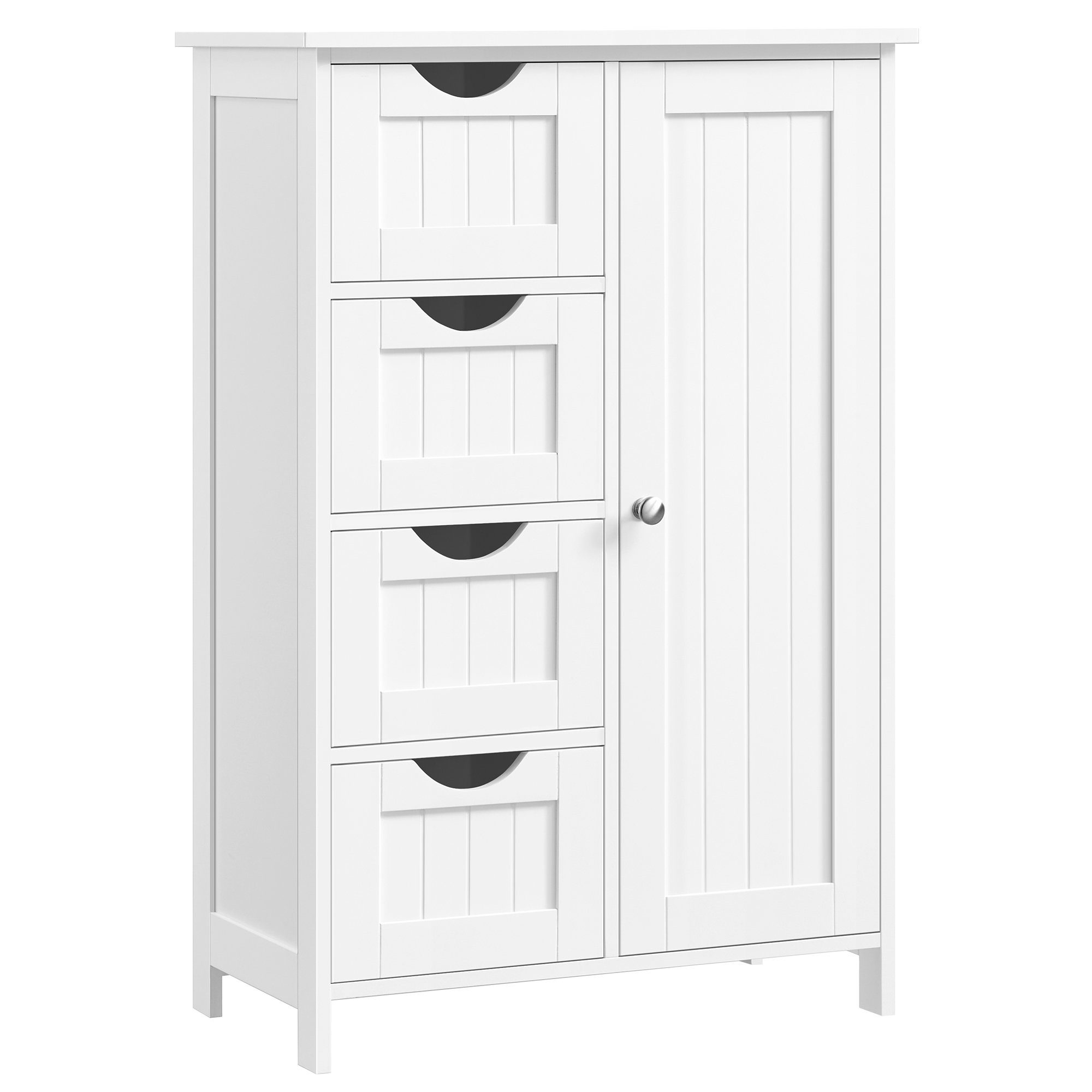 VASAGLE Badmöbel-Set Badezimmerschrank, 4 Schubladen, verstellbare Ablage