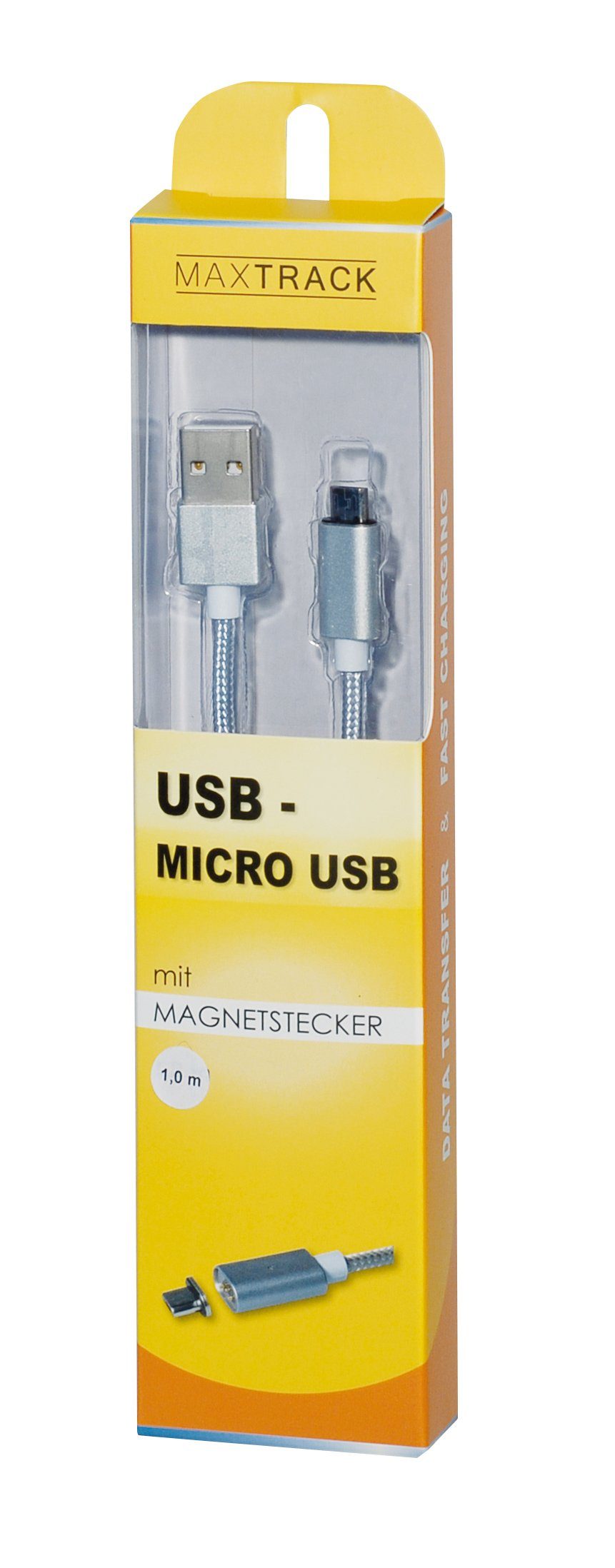 Maxtrack Smartphone-Kabel, USB, USB-A auf Micro USB-B (100 cm), magnetisches USB-Kabel, A-Stecker auf Micro-B-Stecker