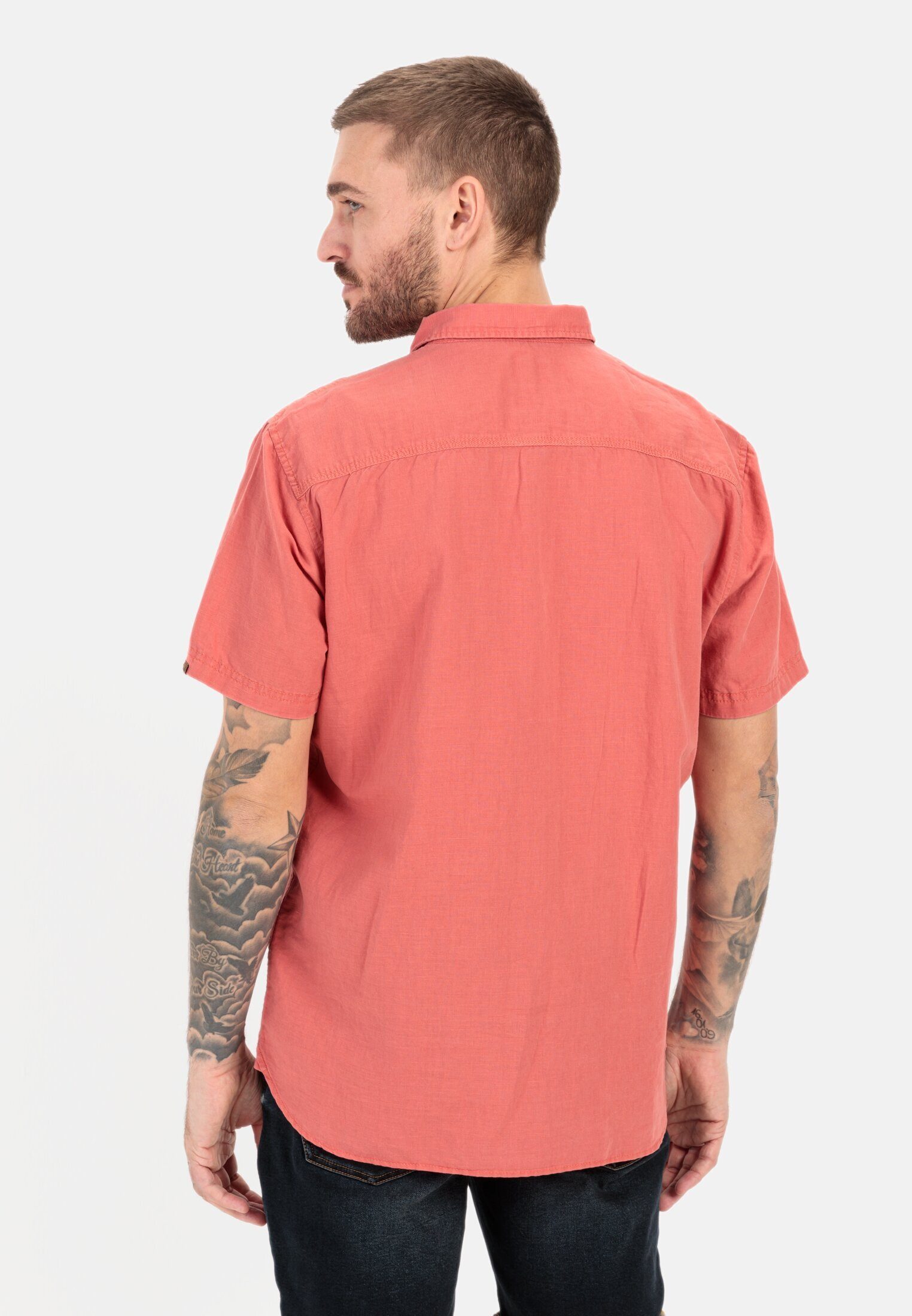 camel active Kurzarmhemd aus einem Leinen-Baumwoll-Mix günstig online kaufen