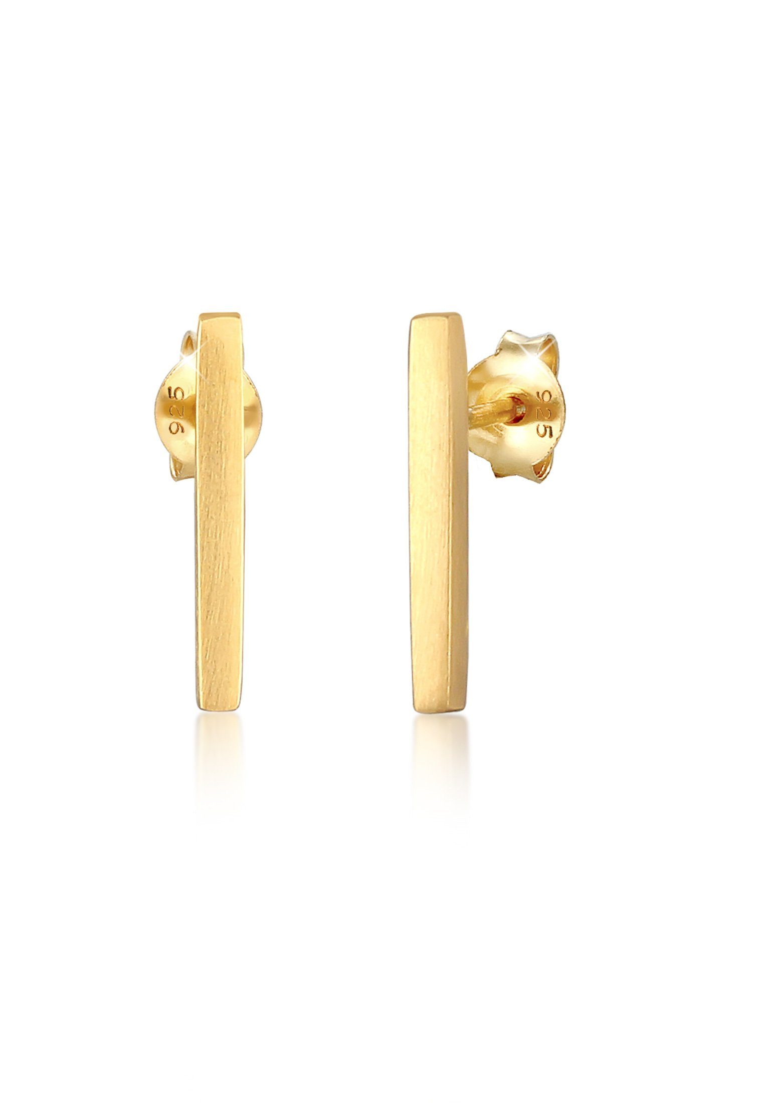 Gold Ohrstecker 925 Silber, Stab Geo Trend Geo Paar Elli Gebürstet Stecker