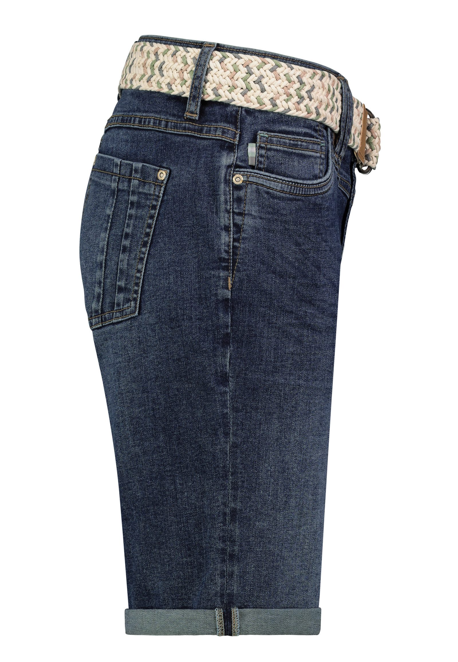 SUBLEVEL Jeansshorts mit Flechtgürtel und umgeschlagenem günstig online kaufen
