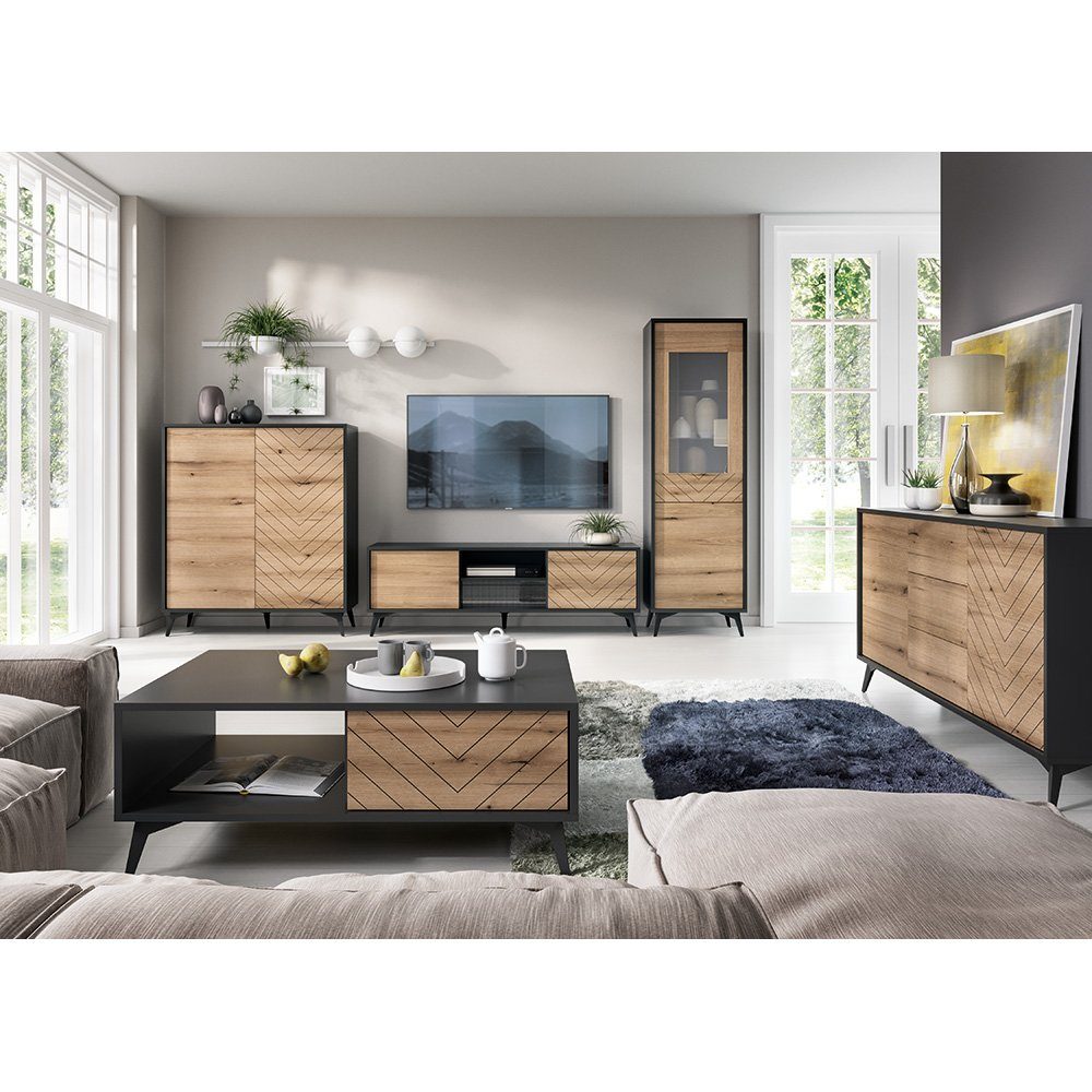 Lomadox Wohnzimmer-Set DALE-160, (Mega-Spar-Set, 5-St., 5-tlg), Wohnwand Wo günstig online kaufen
