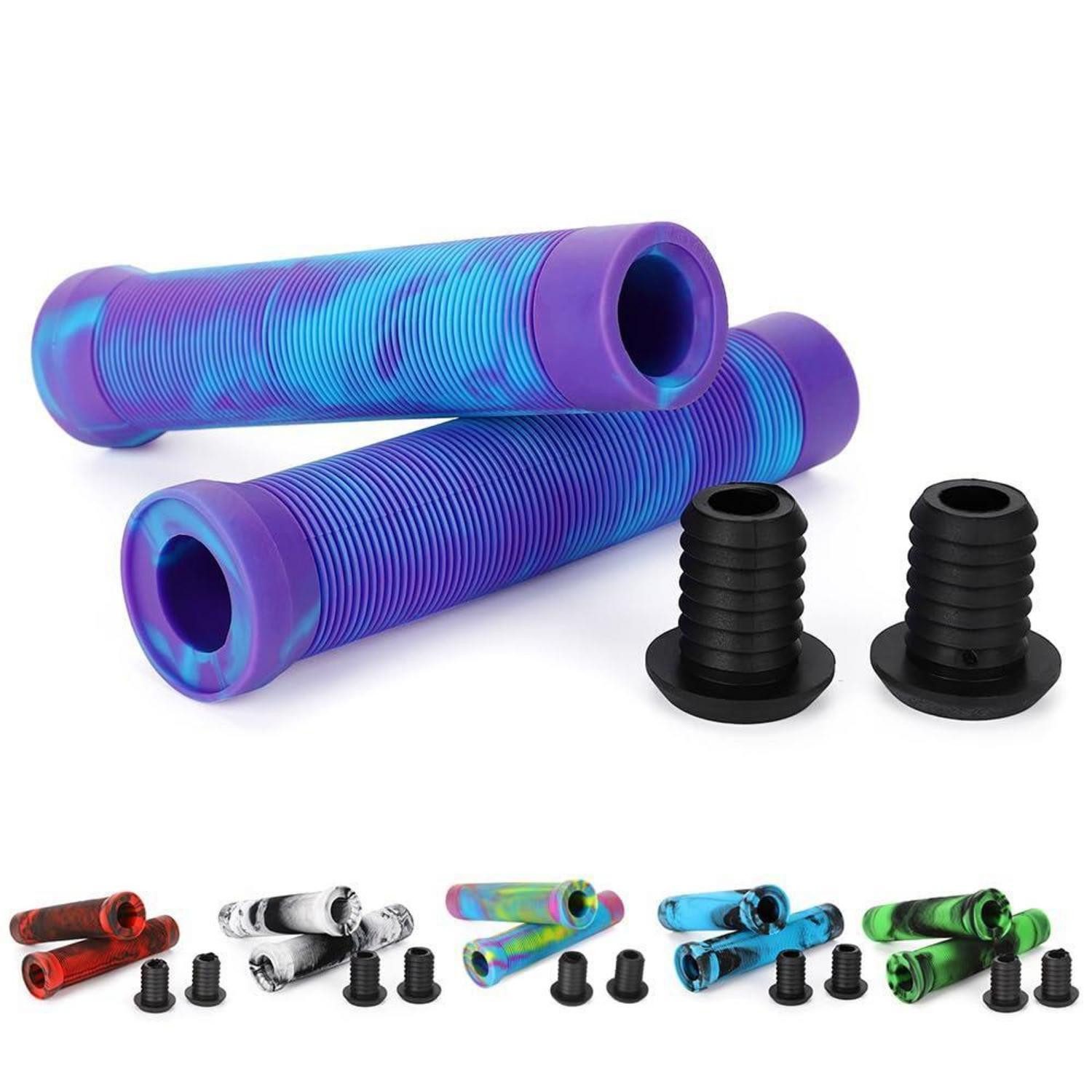 LuxusKollektion Fahrradlenkergriff Scooter Griffe 145mm Stunt Lenkergriffe Grips BMX MTB ZPurple Blue