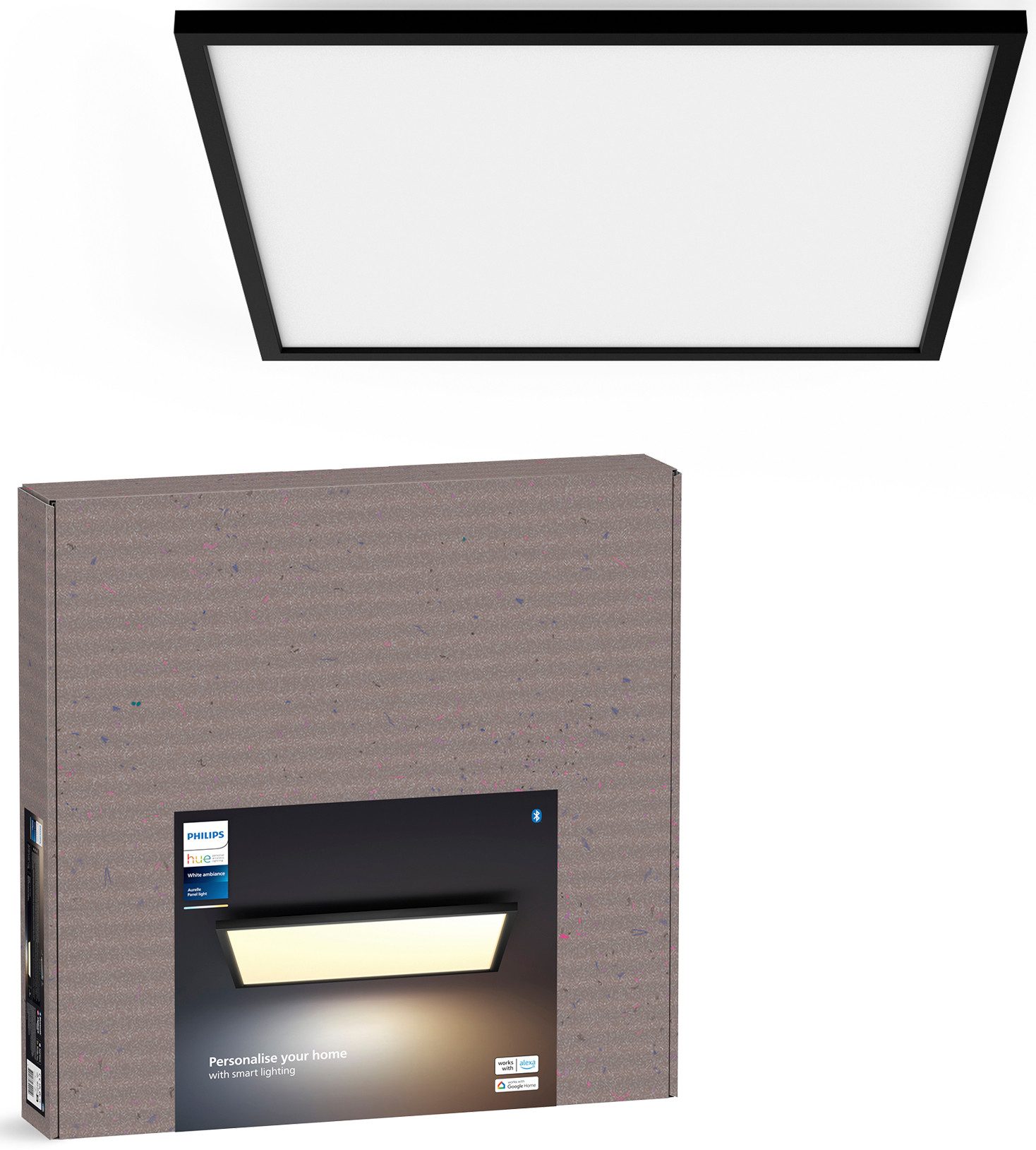 Philips Hue LED Panel White Ambiance Aurelle Panel, Abschaltautomatik, Bluetooth, CCT - über Fernbedienung, Dimmfunktion, Farbsteuerung, Leuchtdauer einstellbar, Memoryfunktion, Nachtlichtfunktion, Smart Home, Timerfunktion, dimmbar über Fernbedienung, erweiterbar, mehrere Helligkeitsstufen, LED fest integriert, warmweiß - kaltweiß