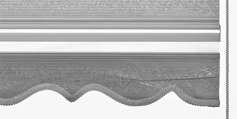 Doppelrollo nach Maß Grau Silber 3944 Länge bis 200cm, Yasar Gardinen,  Deckenmontage