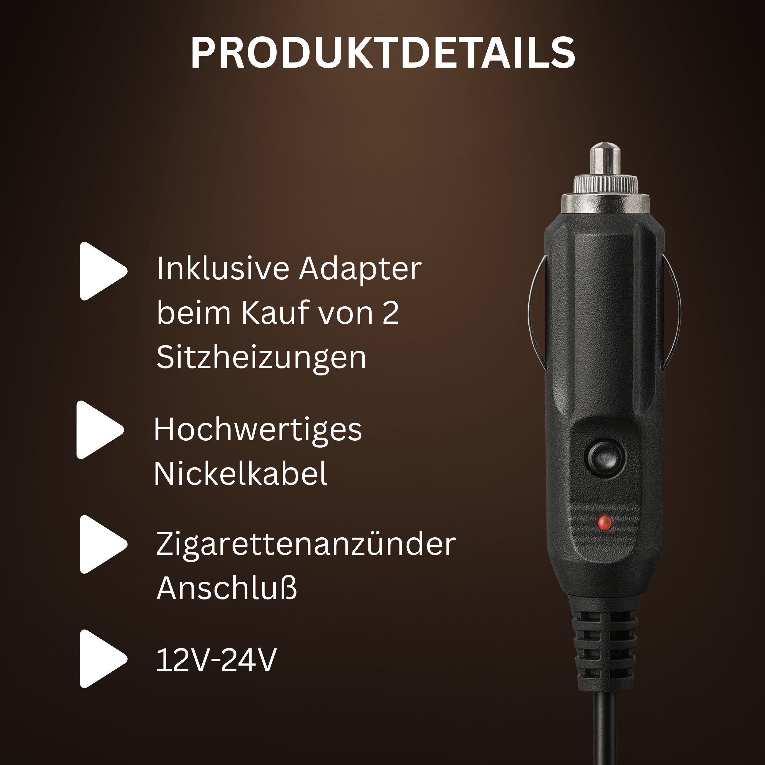 S&T Design Car Seat Cover with Heated Seats, Car Seat Heating Pad, Car Accessories, Fast Heating Function in 30 Seconds, 1-Piece, Car Gadgets, Heated Seat Cover for Trucks, Cars, and Caravans